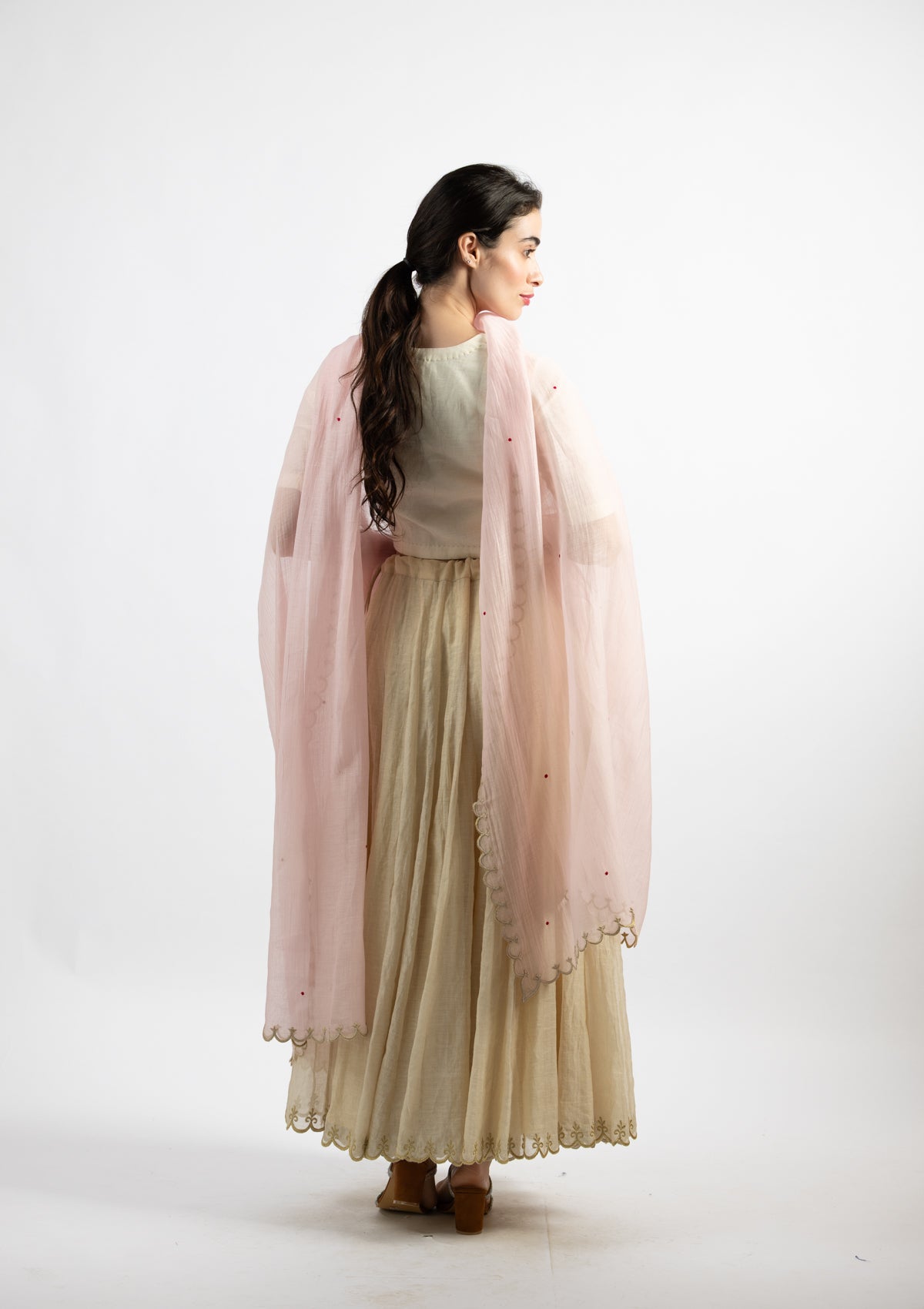 Blush Pink Chanderi Dupatta