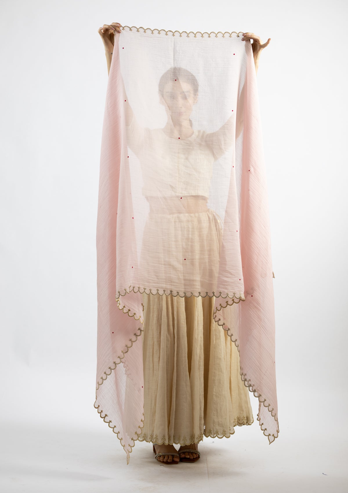 Blush Pink Chanderi Dupatta