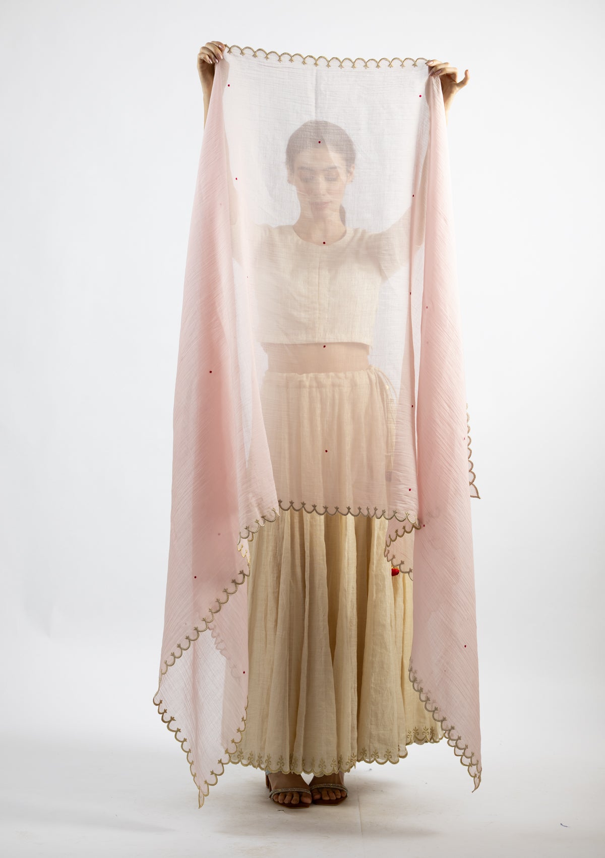 Blush Pink Chanderi Dupatta