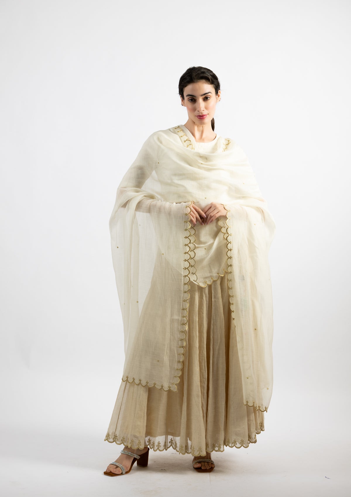 Snow Chanderi Dupatta
