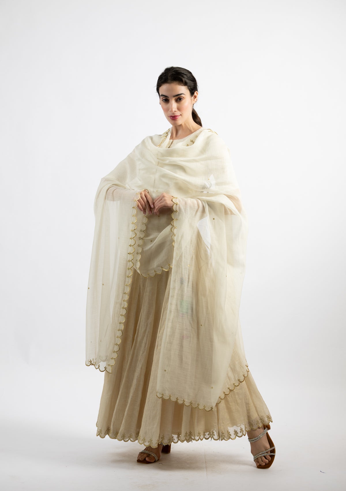 Snow Chanderi Dupatta
