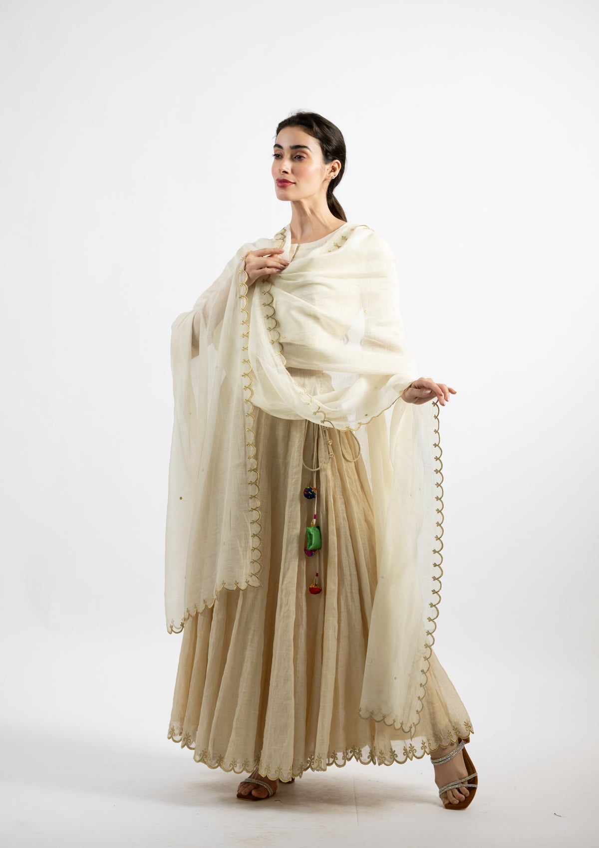 Snow Chanderi Dupatta