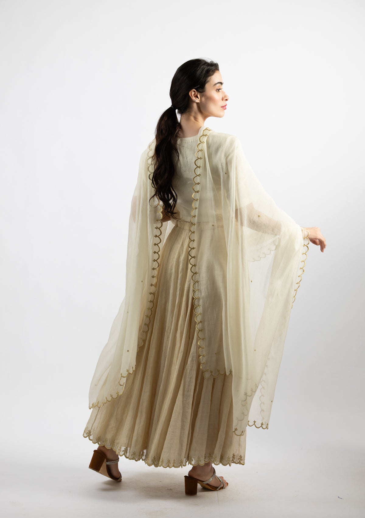 Snow Chanderi Dupatta