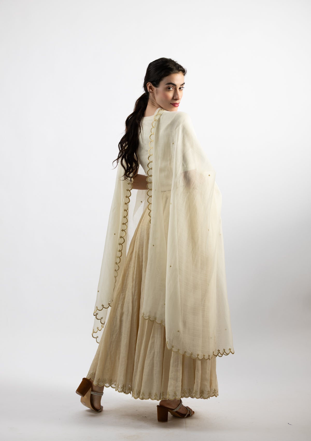 Snow Chanderi Dupatta