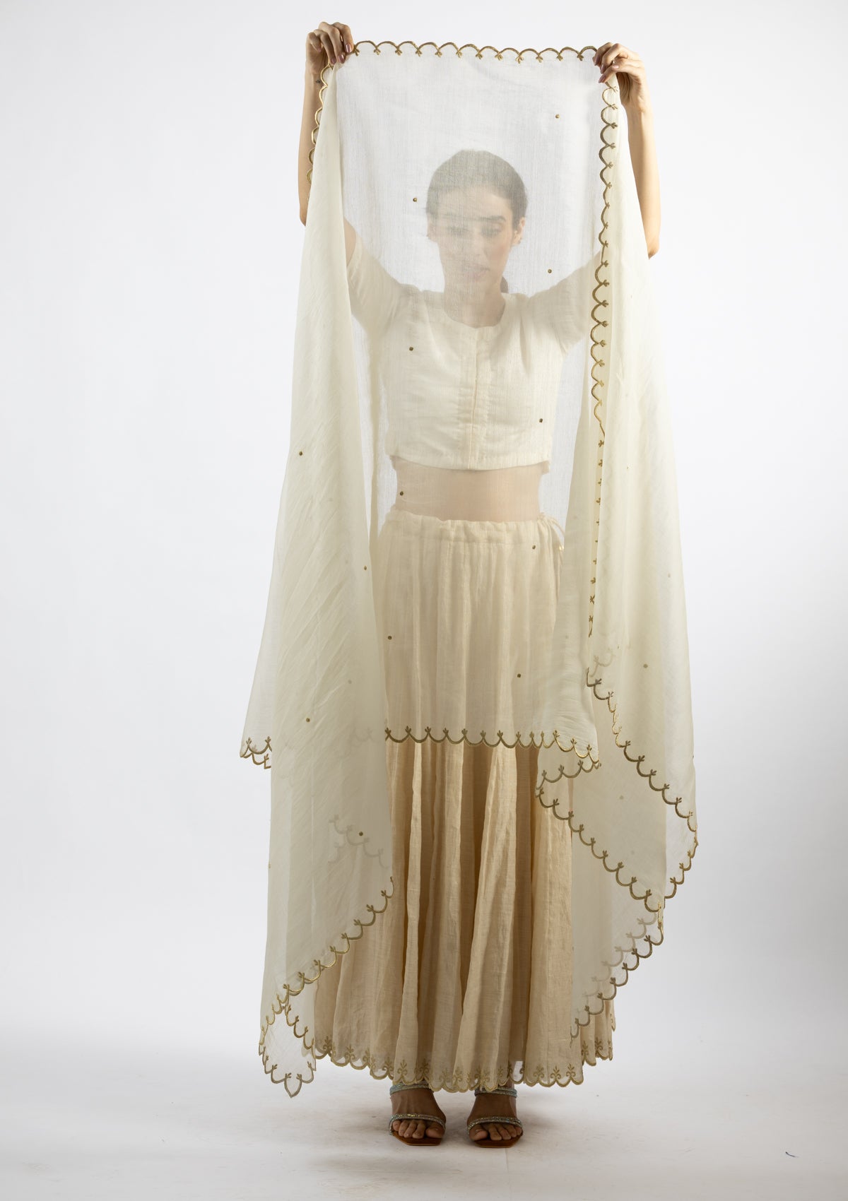 Snow Chanderi Dupatta