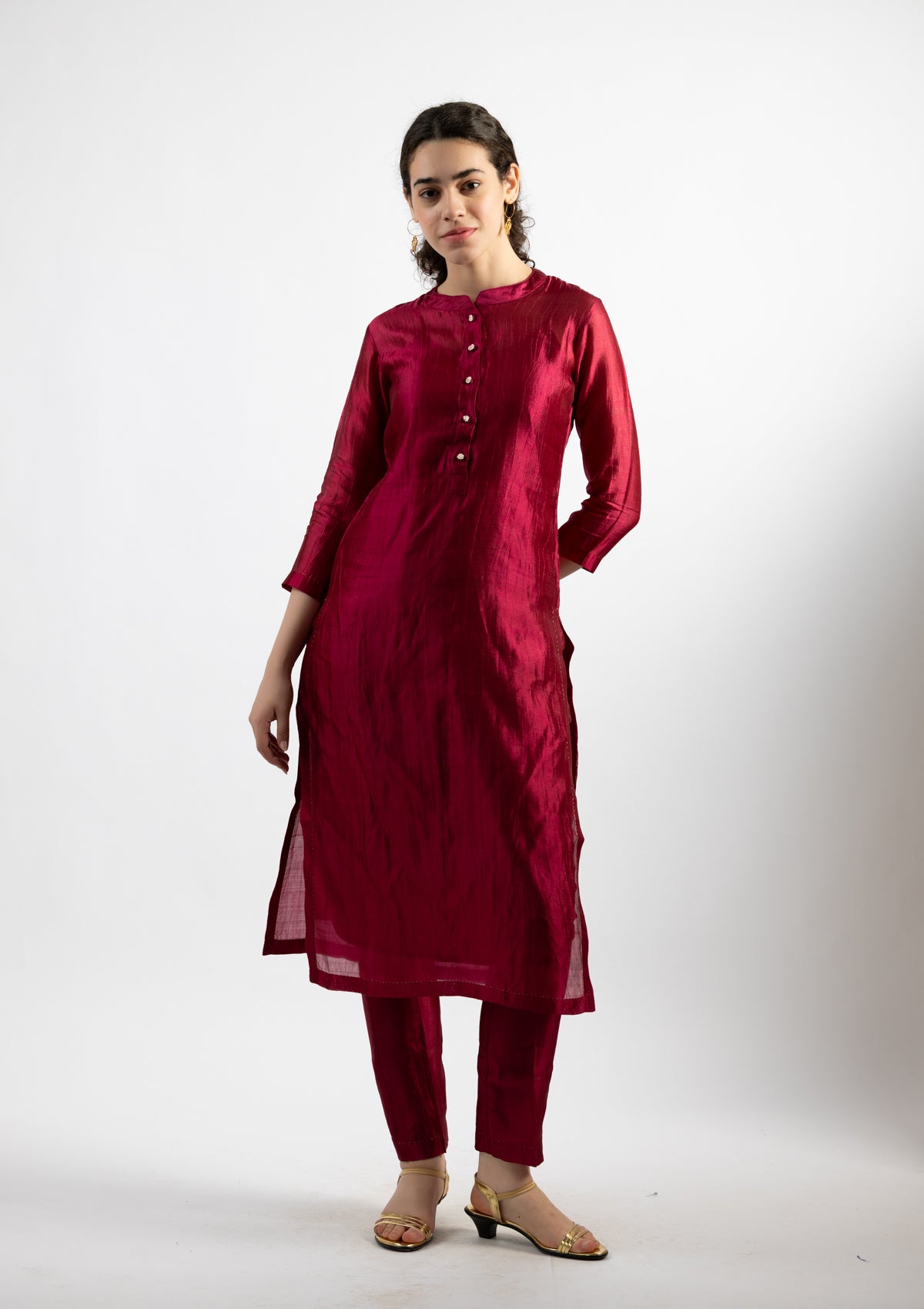 Rosie Silk Kurta Pant Set - Size Small