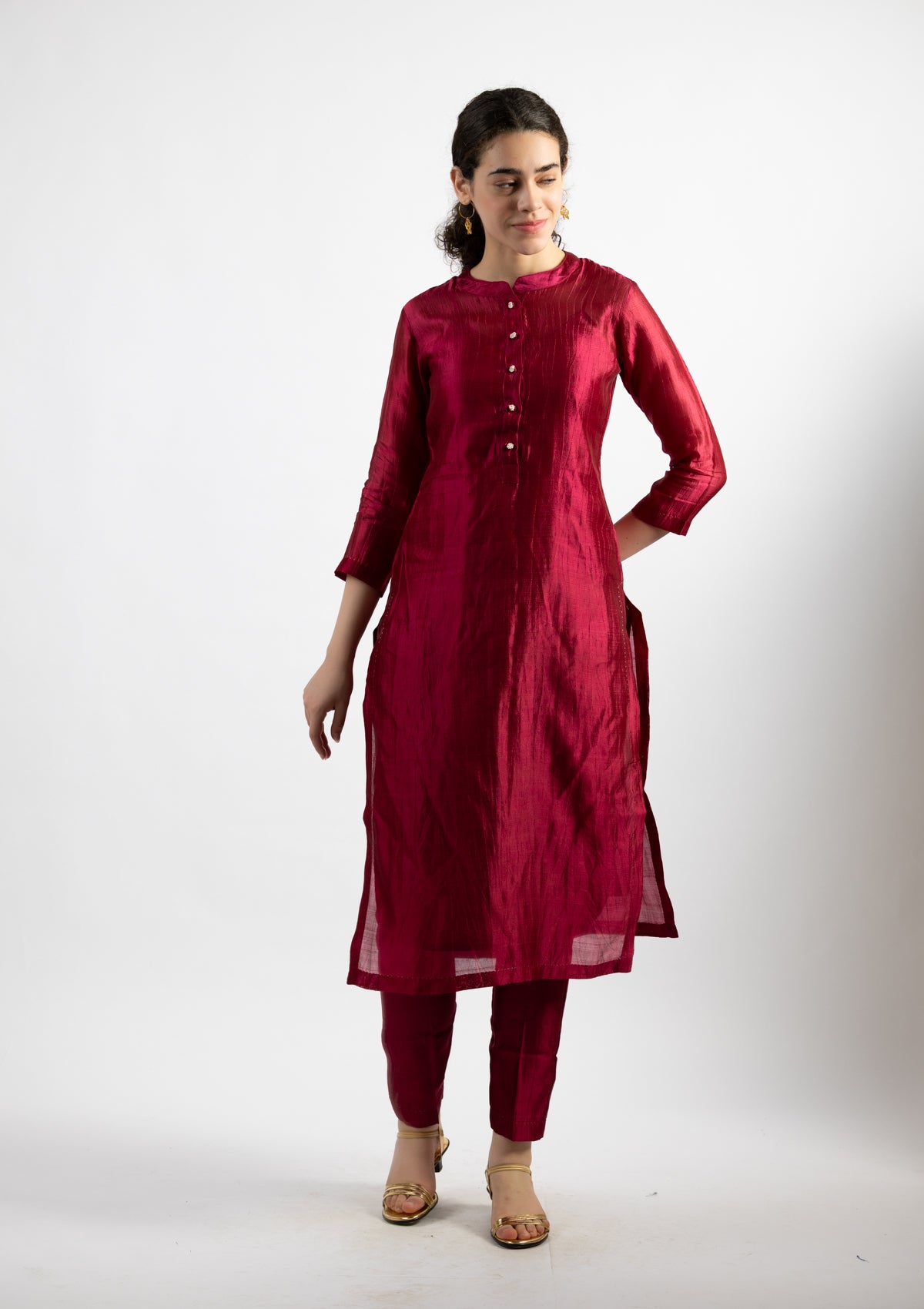 Rosie Silk Kurta Pant Set - Size Small