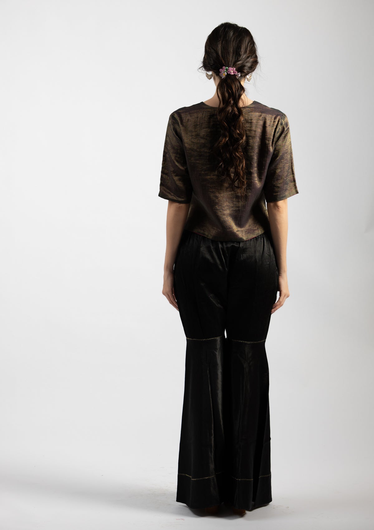 Regal Dusk Chanderi Tissue Top - Size Medium