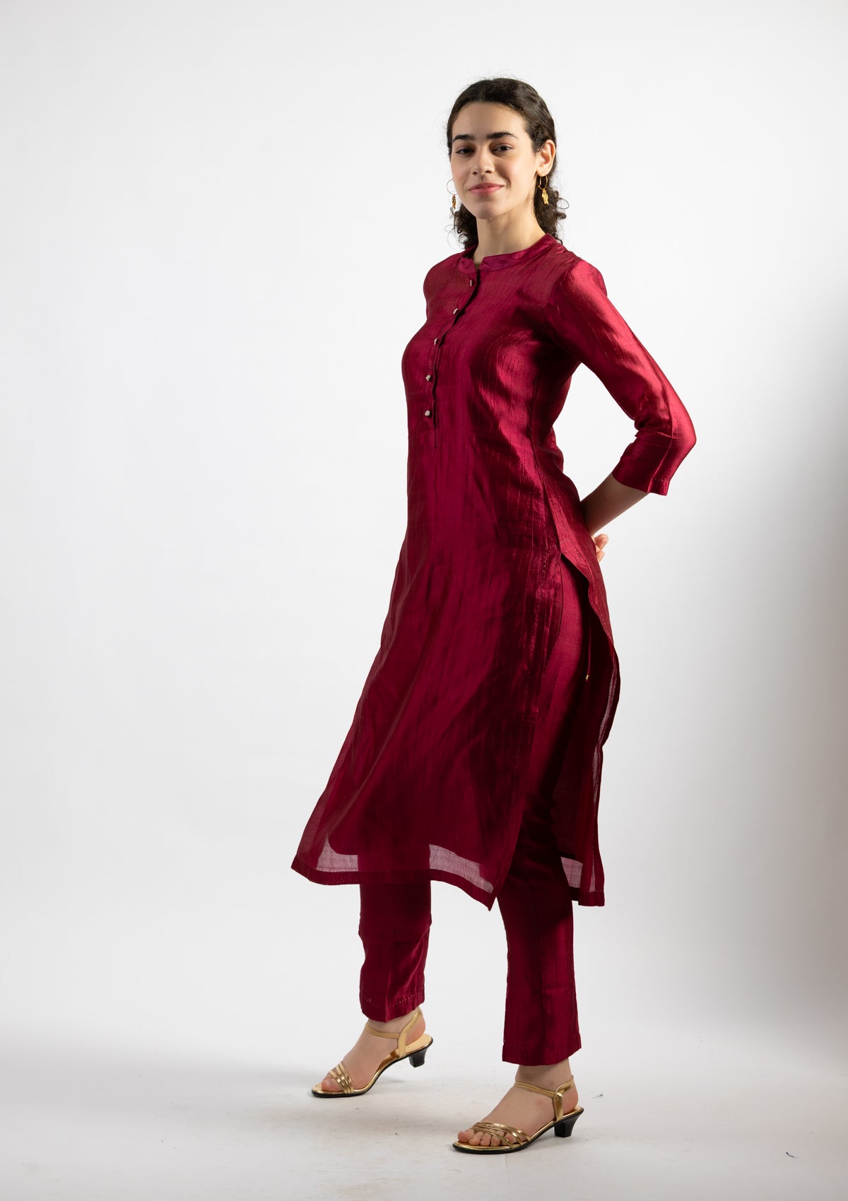 Rosie Silk Kurta Pant Set - Size Small