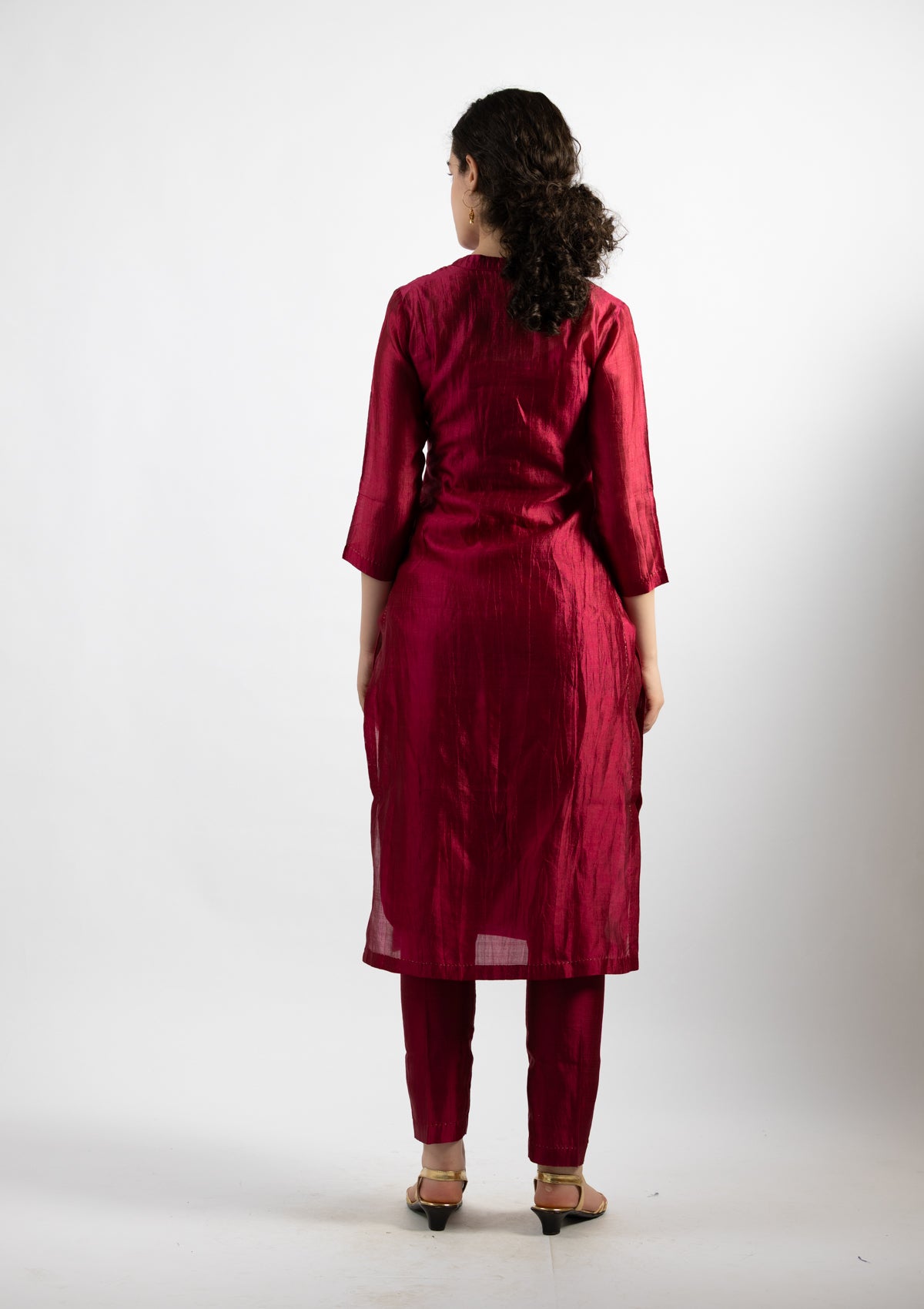 Rosie Silk Kurta Pant Set - Size Small