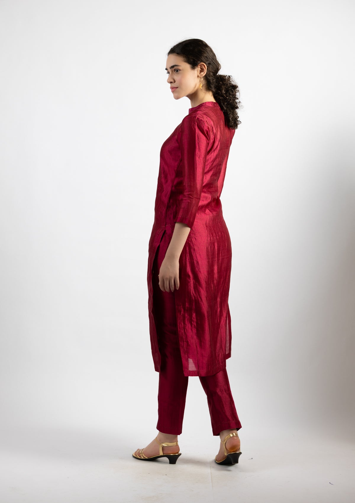 Rosie Silk Kurta Pant Set - Size Small