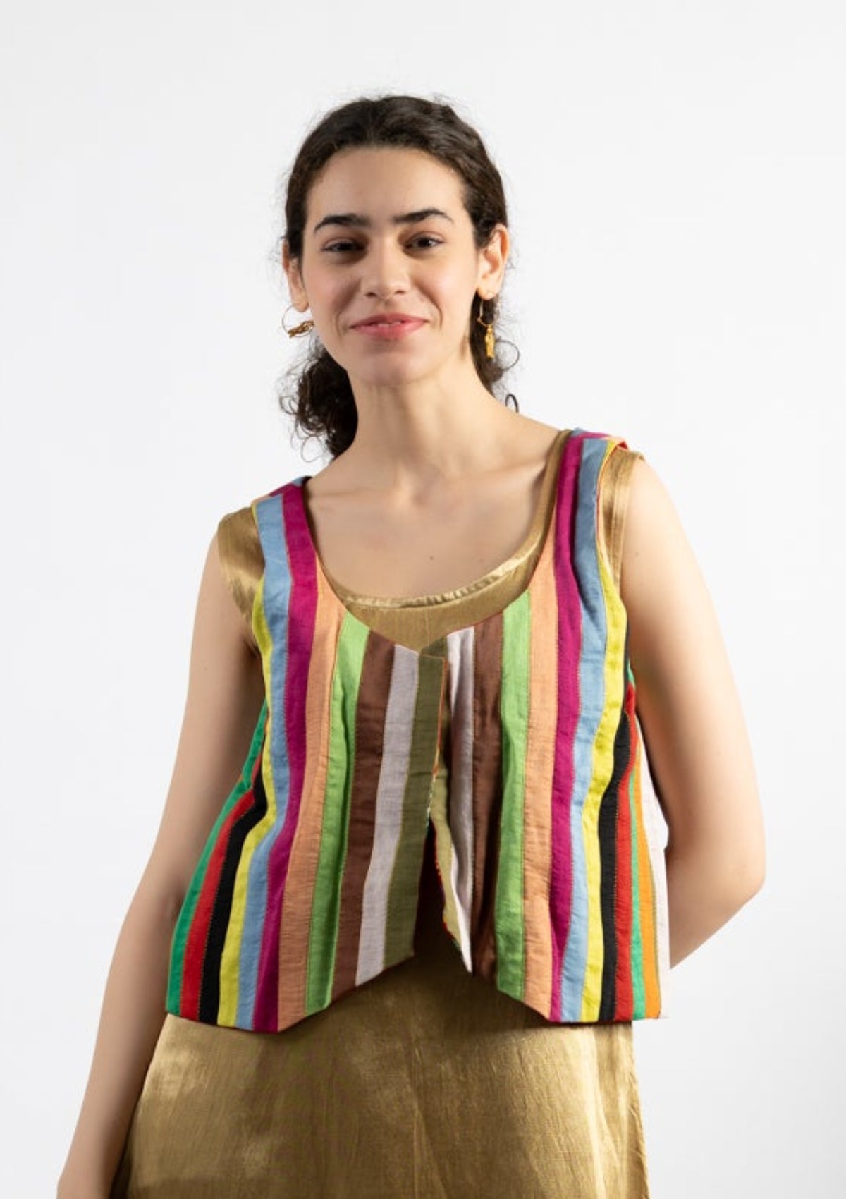 Rainbow Drift Chanderi Jacket - Size Medium