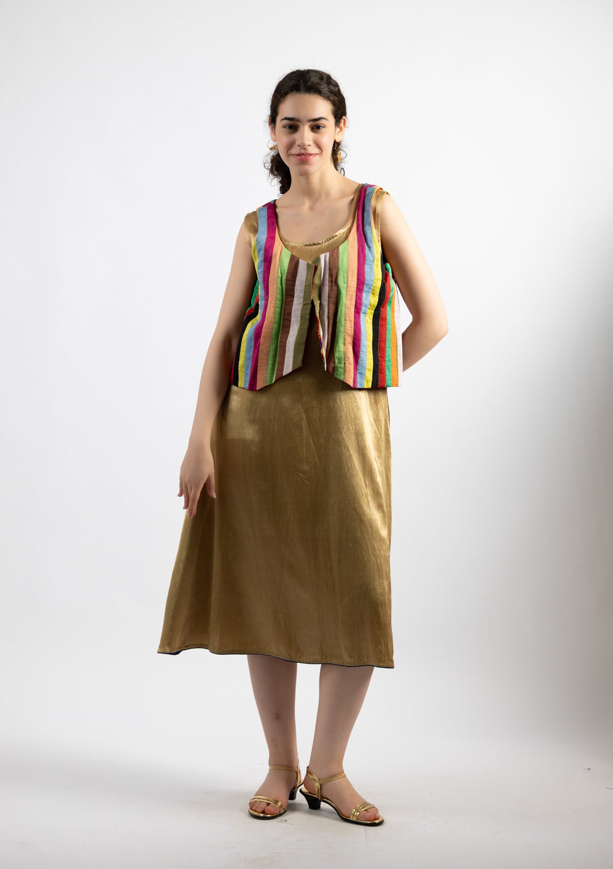 Rainbow Drift Chanderi Jacket - Size Medium