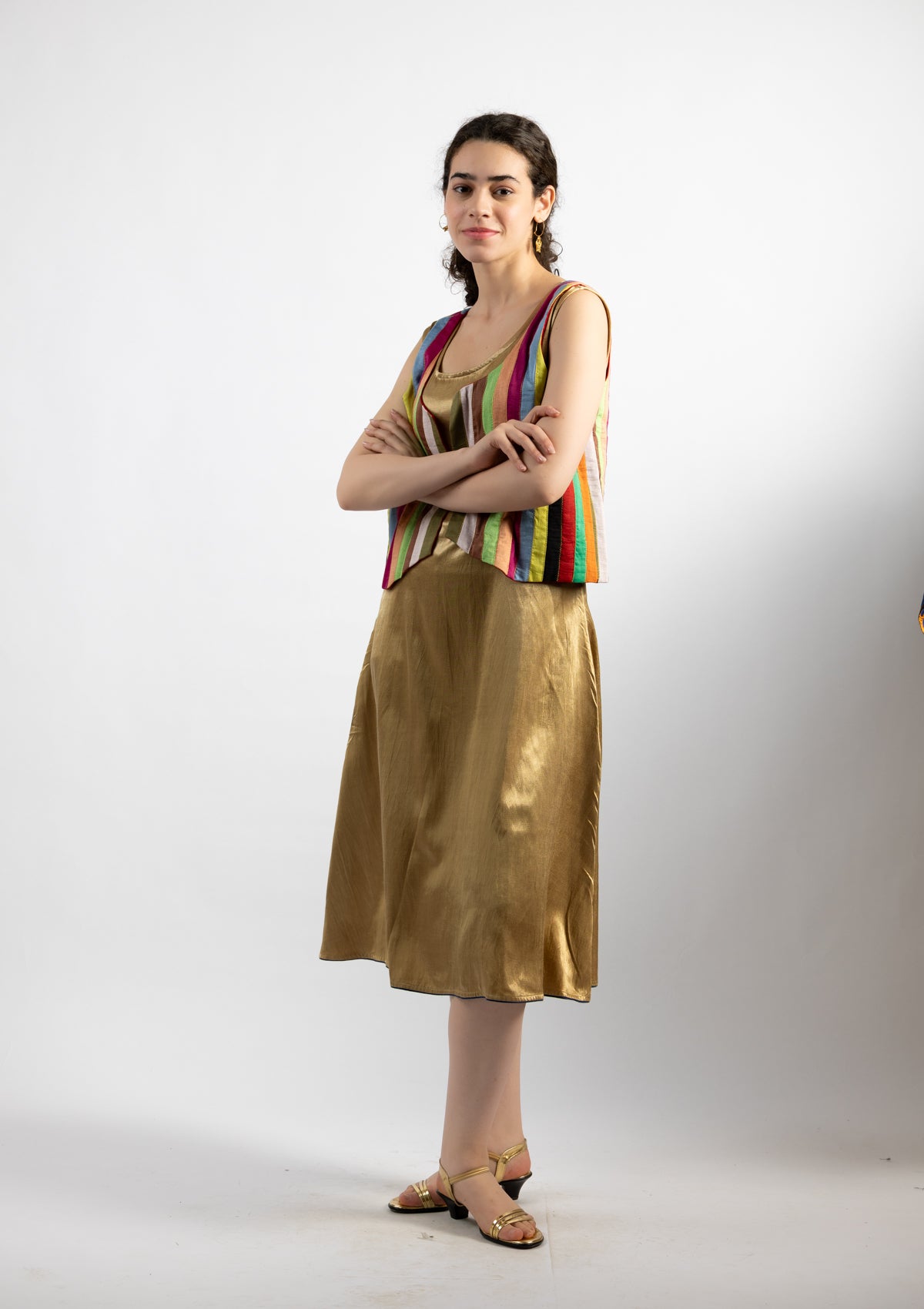 Rainbow Drift Chanderi Jacket - Size Medium