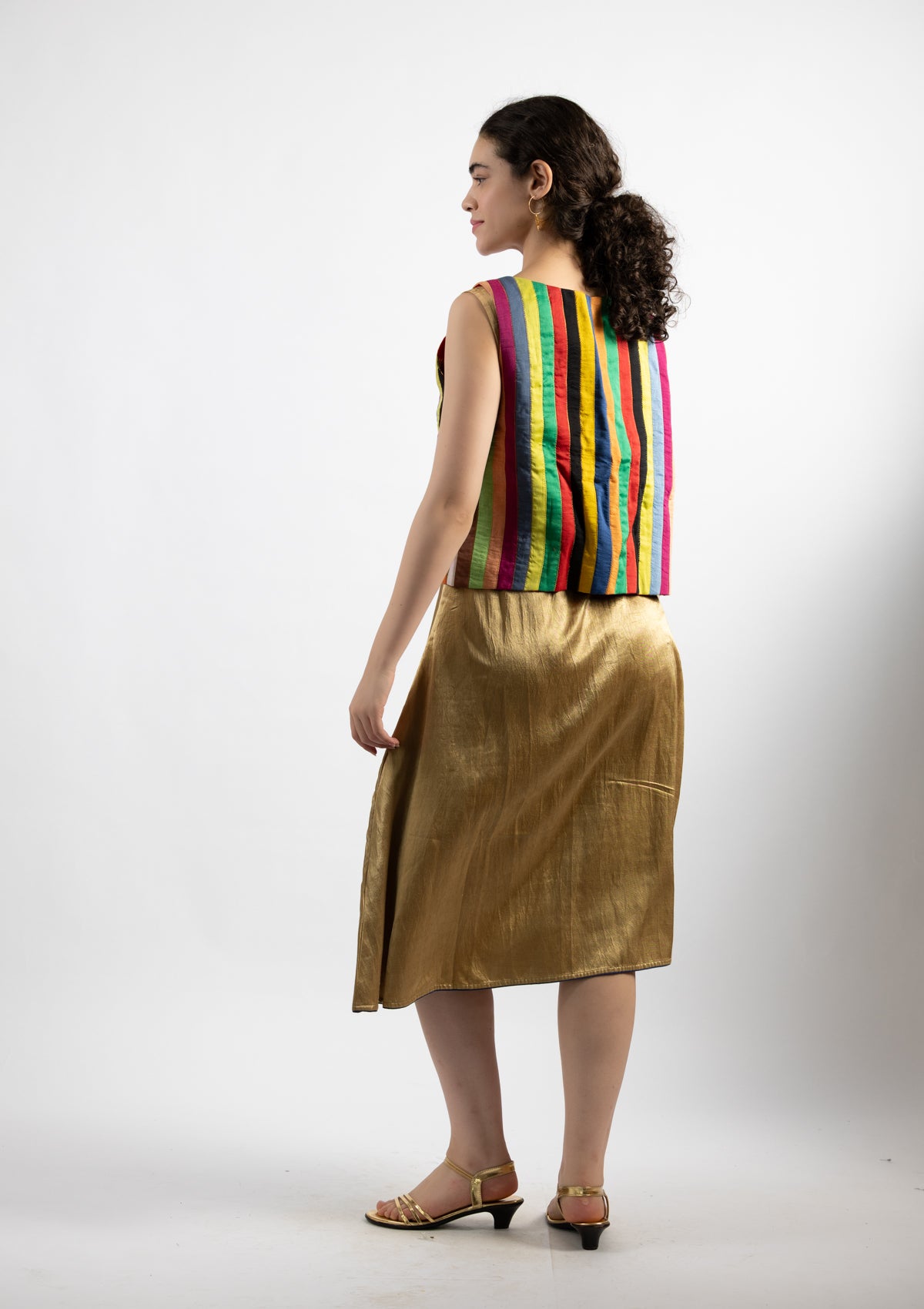 Rainbow Drift Chanderi Jacket - Size Medium