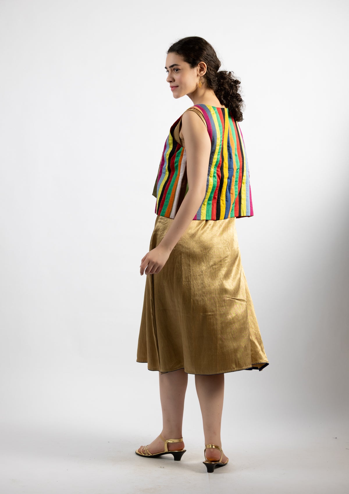 Rainbow Drift Chanderi Jacket - Size Medium