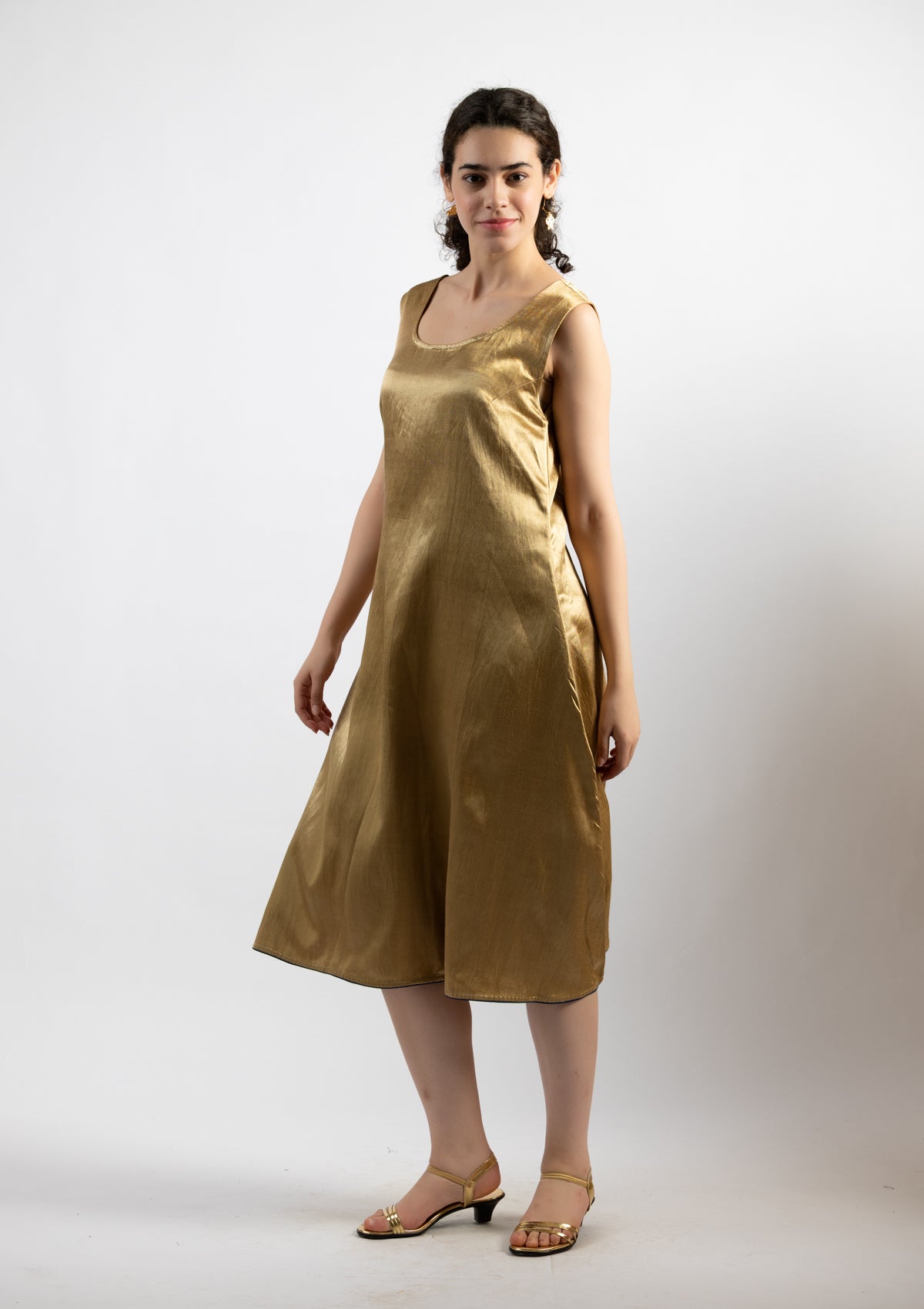 Bronze Mashru Dress - Size Small