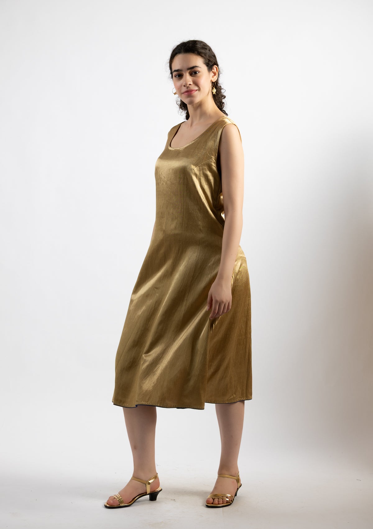 Bronze Mashru Dress - Size Small