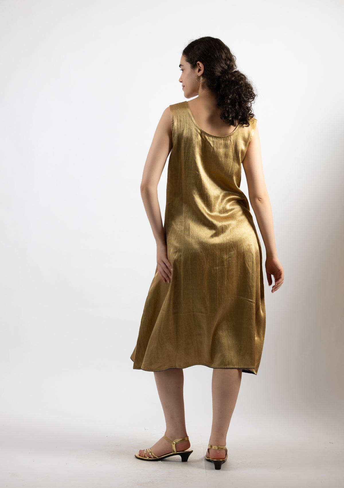 Bronze Mashru Dress - Size Small