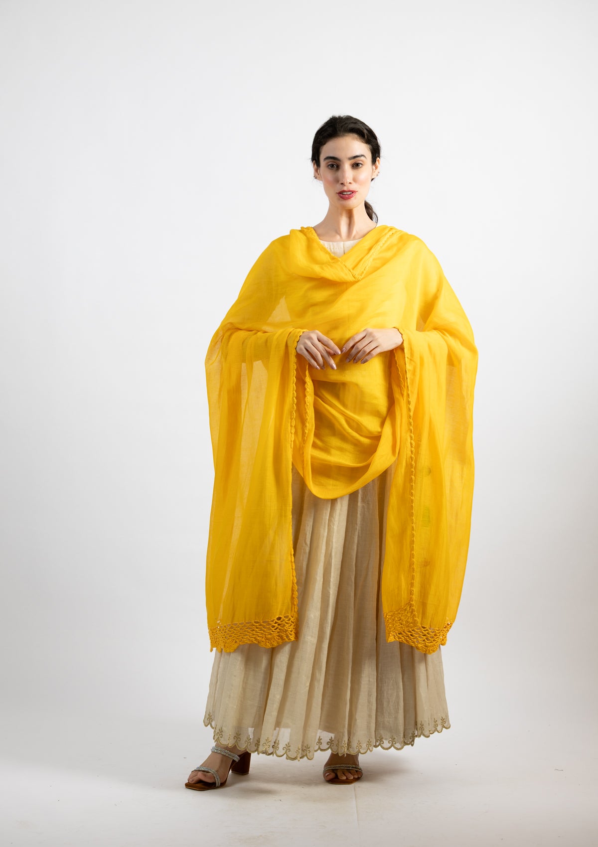 Marigold Yellow Cotton Dupatta
