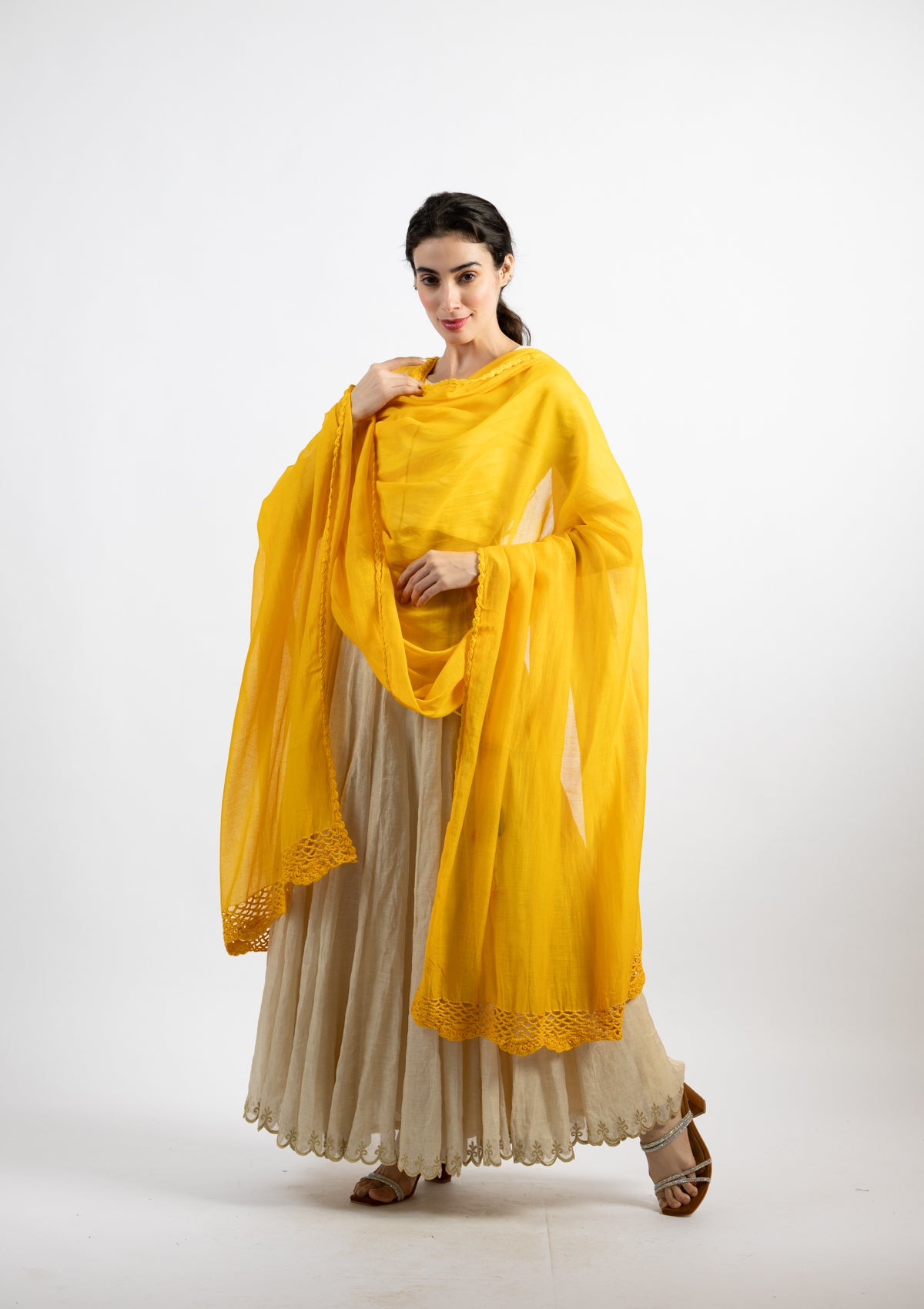Marigold Yellow Cotton Dupatta