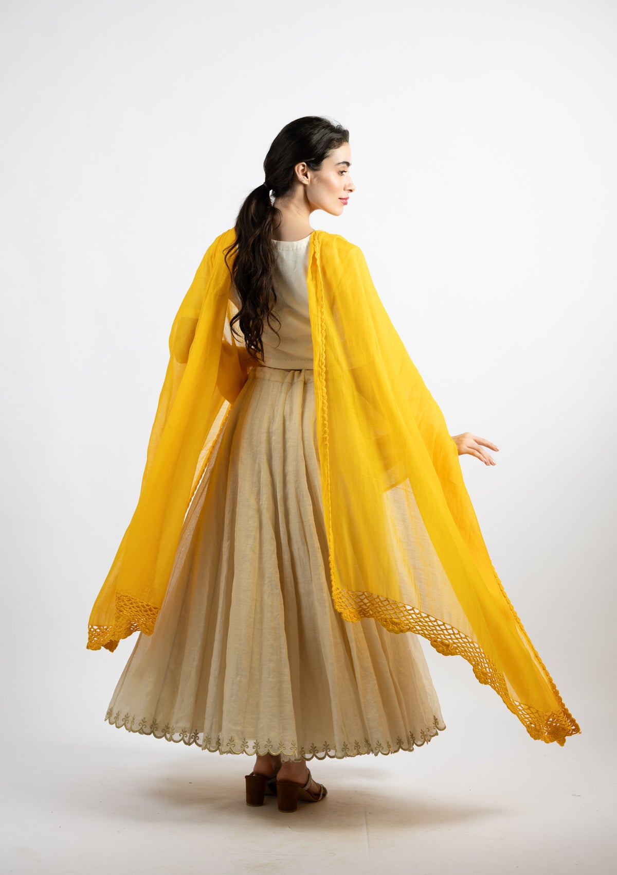 Marigold Yellow Cotton Dupatta