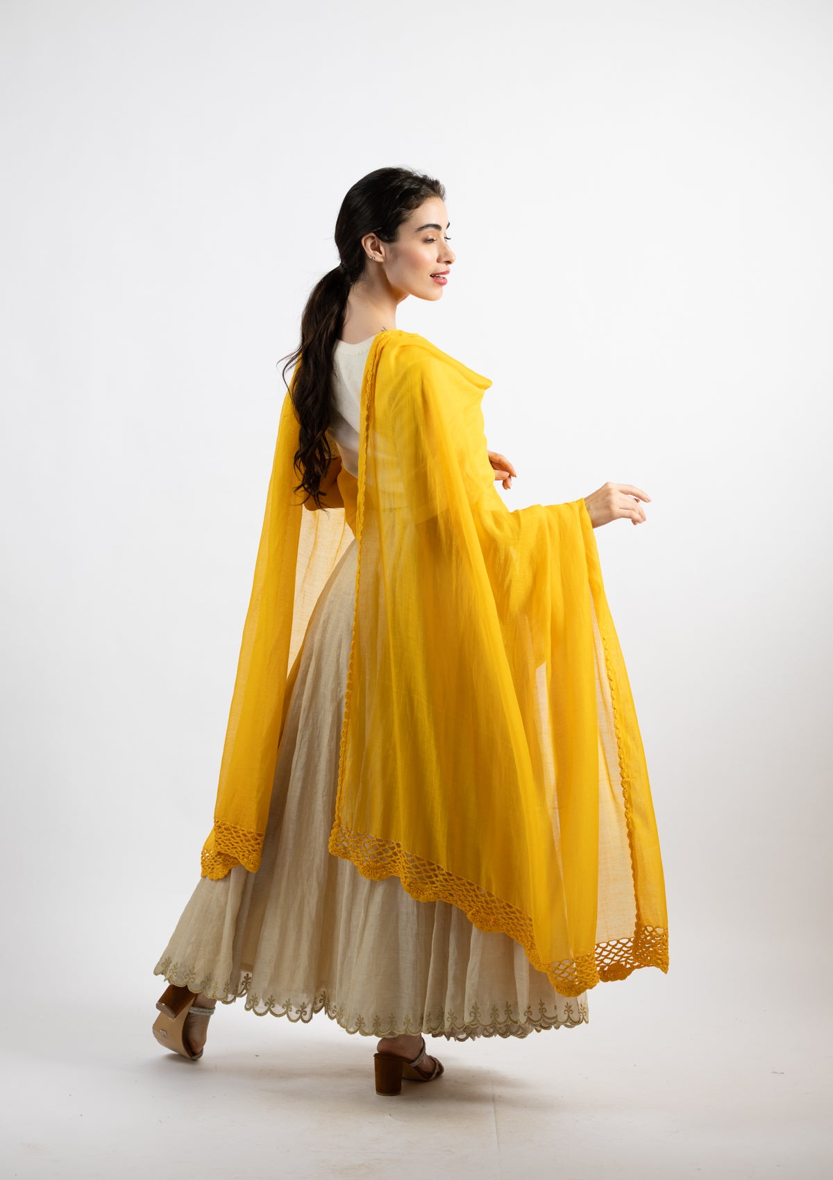 Marigold Yellow Cotton Dupatta
