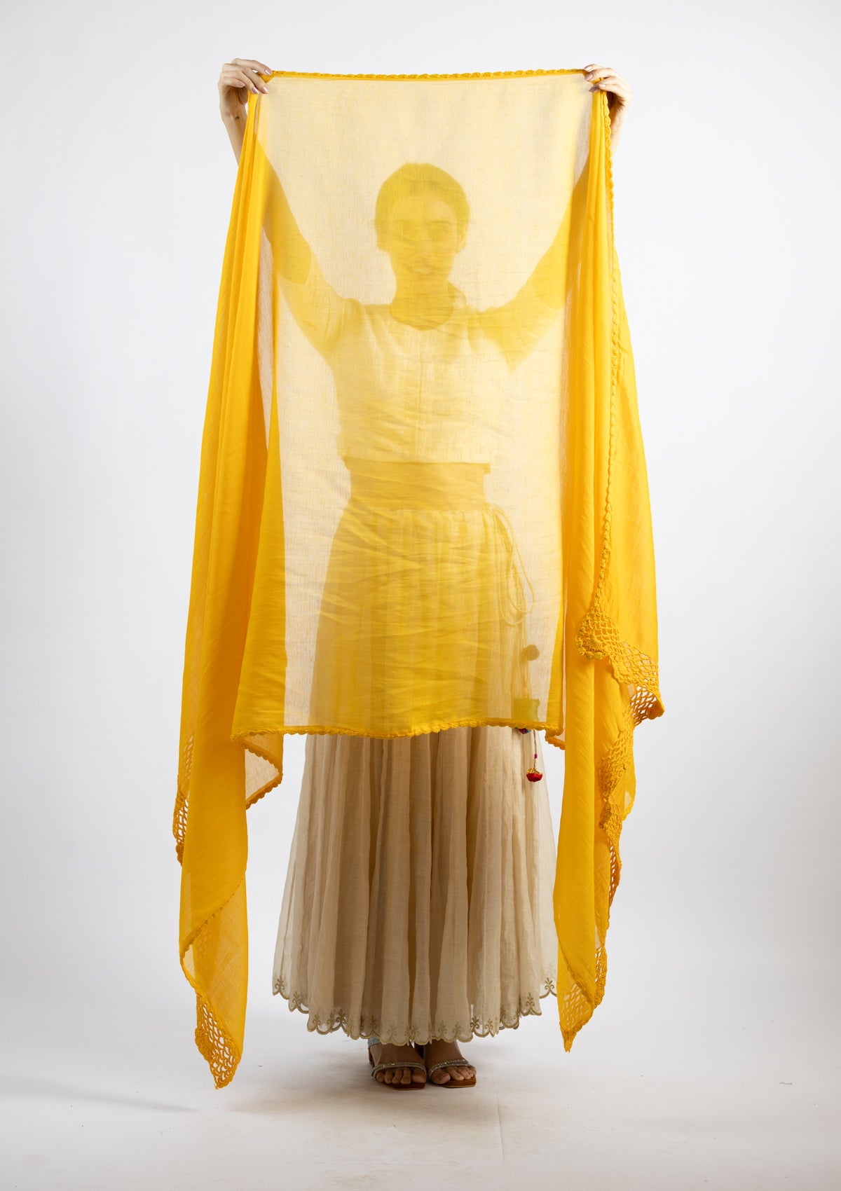 Marigold Yellow Cotton Dupatta