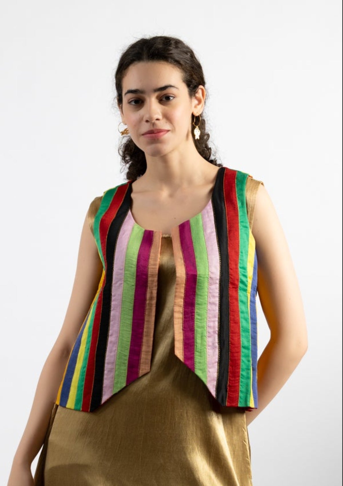Multicolour Chanderi Jacket - Small to Medium