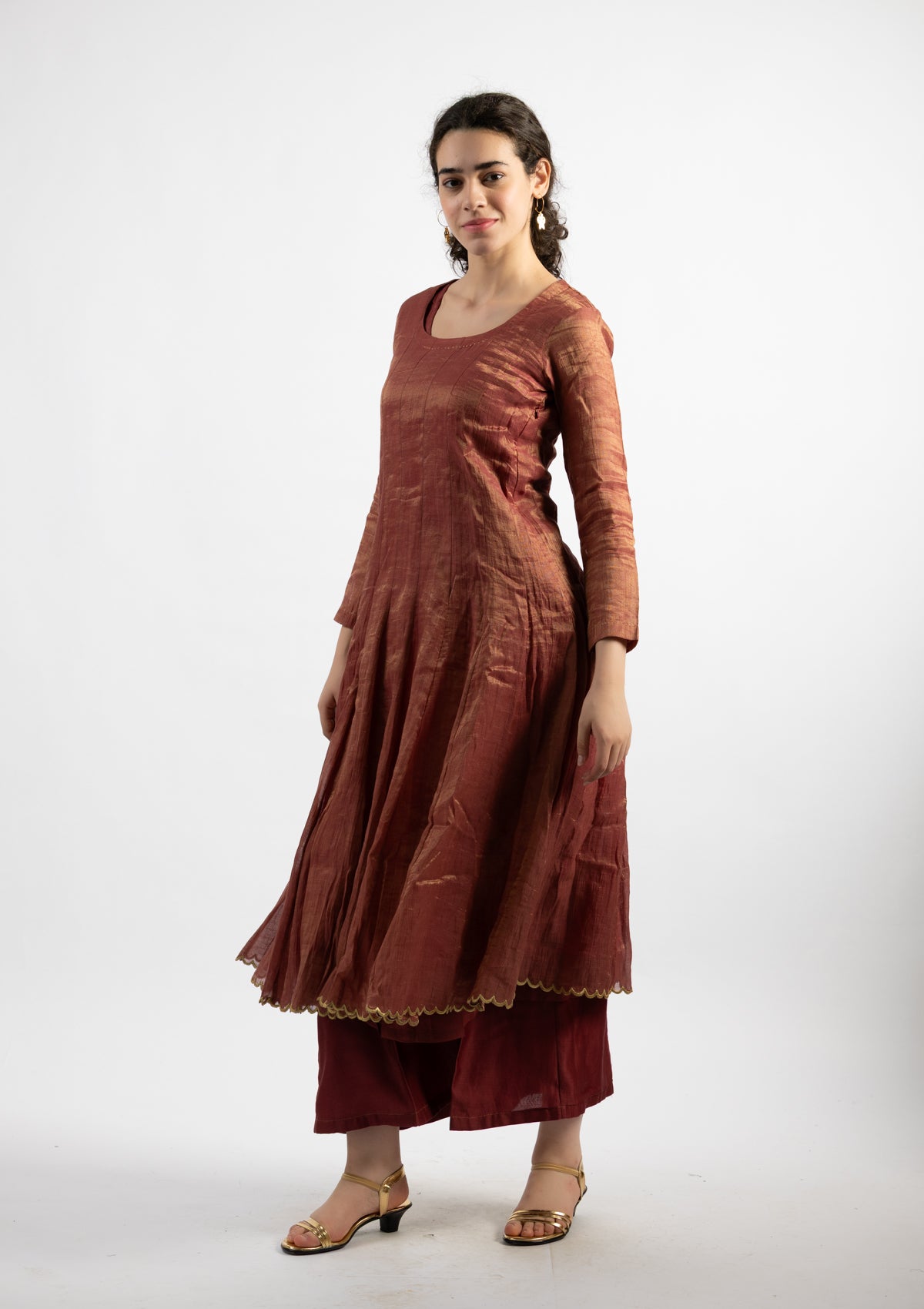 Raga Rust Tissue Kurta Pants - Size Small