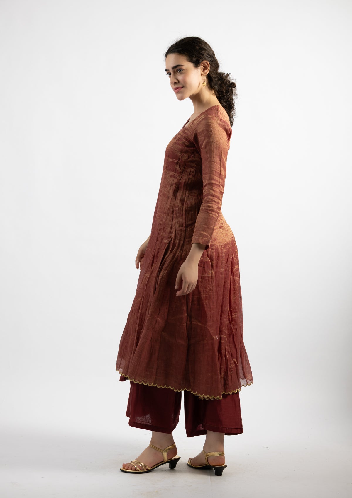 Raga Rust Tissue Kurta Pants - Size Small