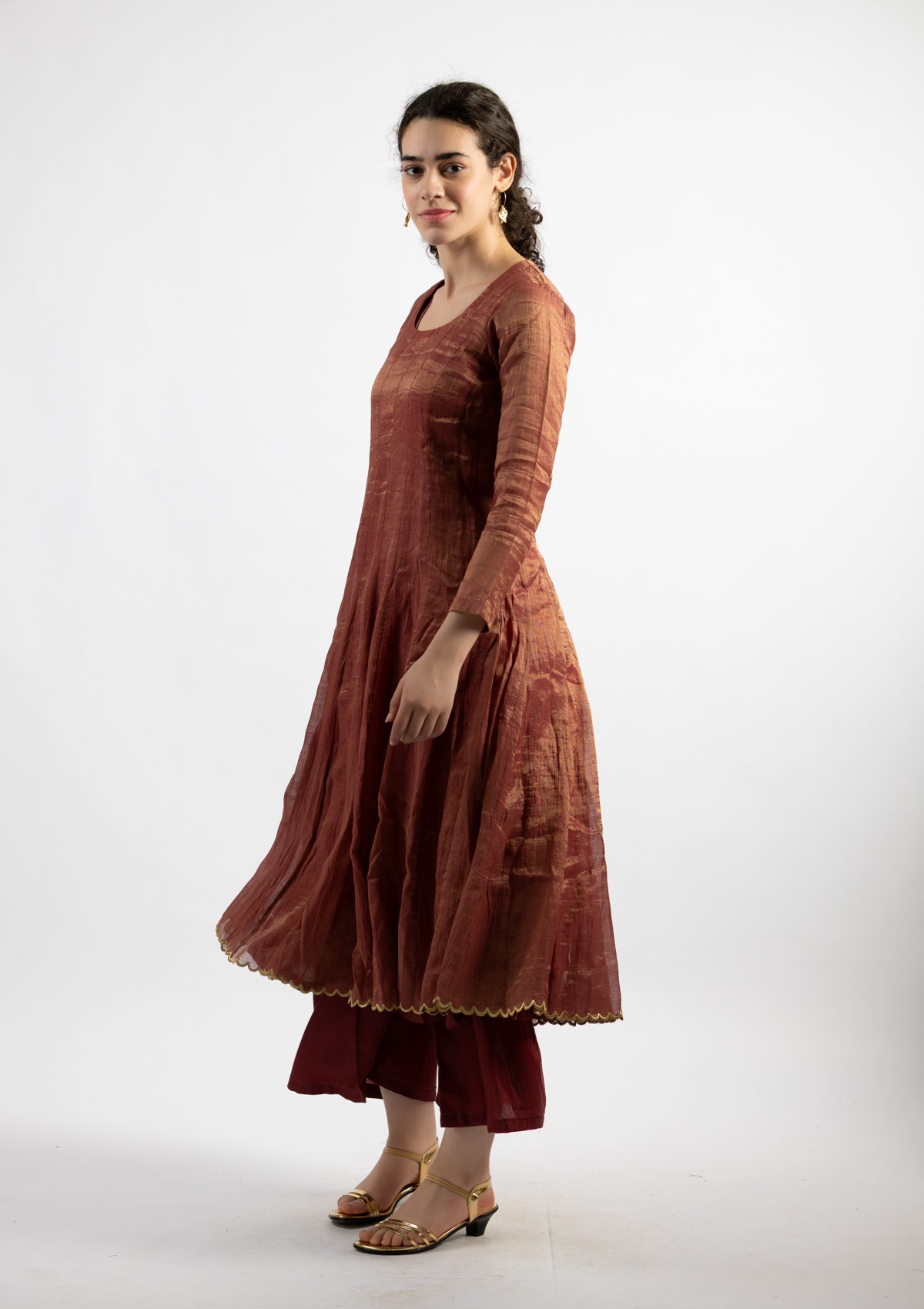 Raga Rust Tissue Kurta Pants - Size Small