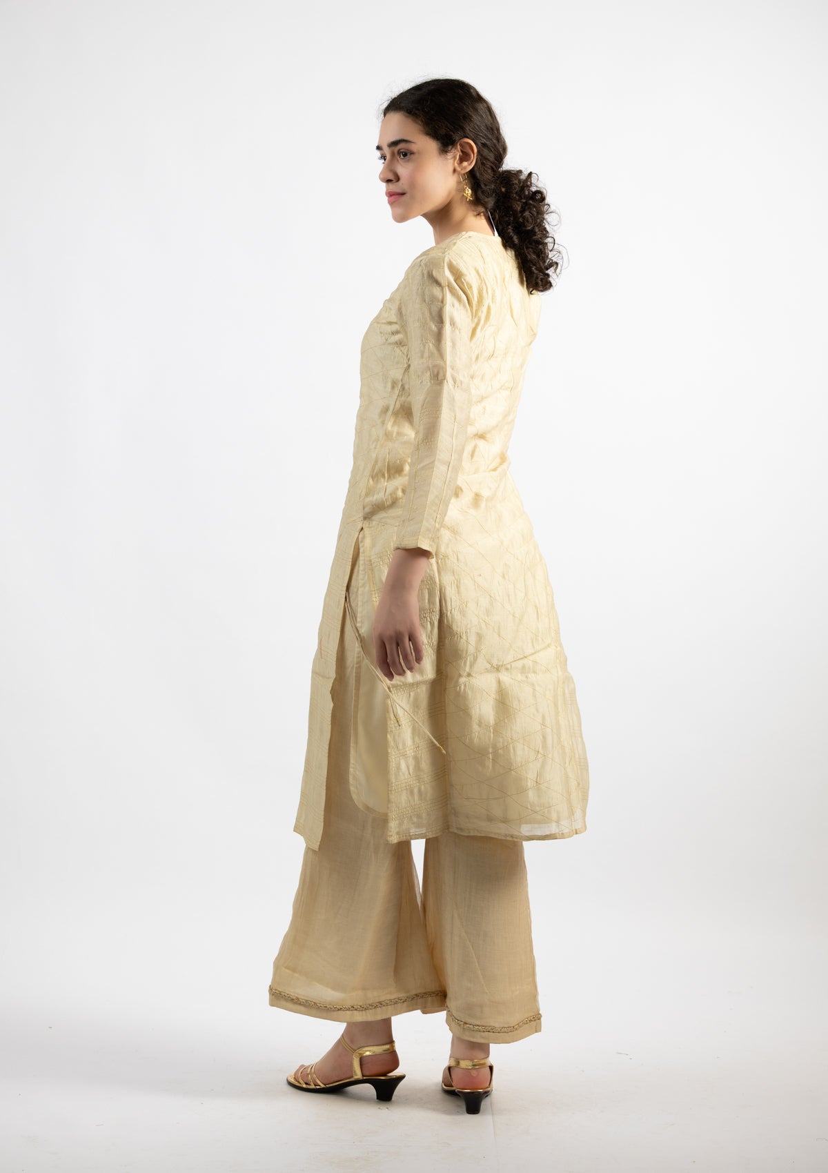 Dreamy Chanderi Kurta Pant Set- Size Small