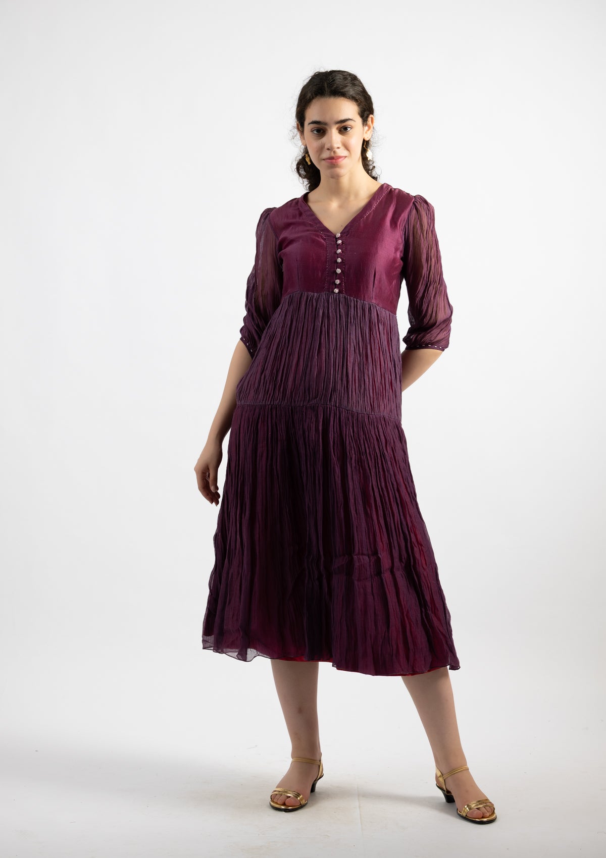 Iris Chanderi Dress - Size Small