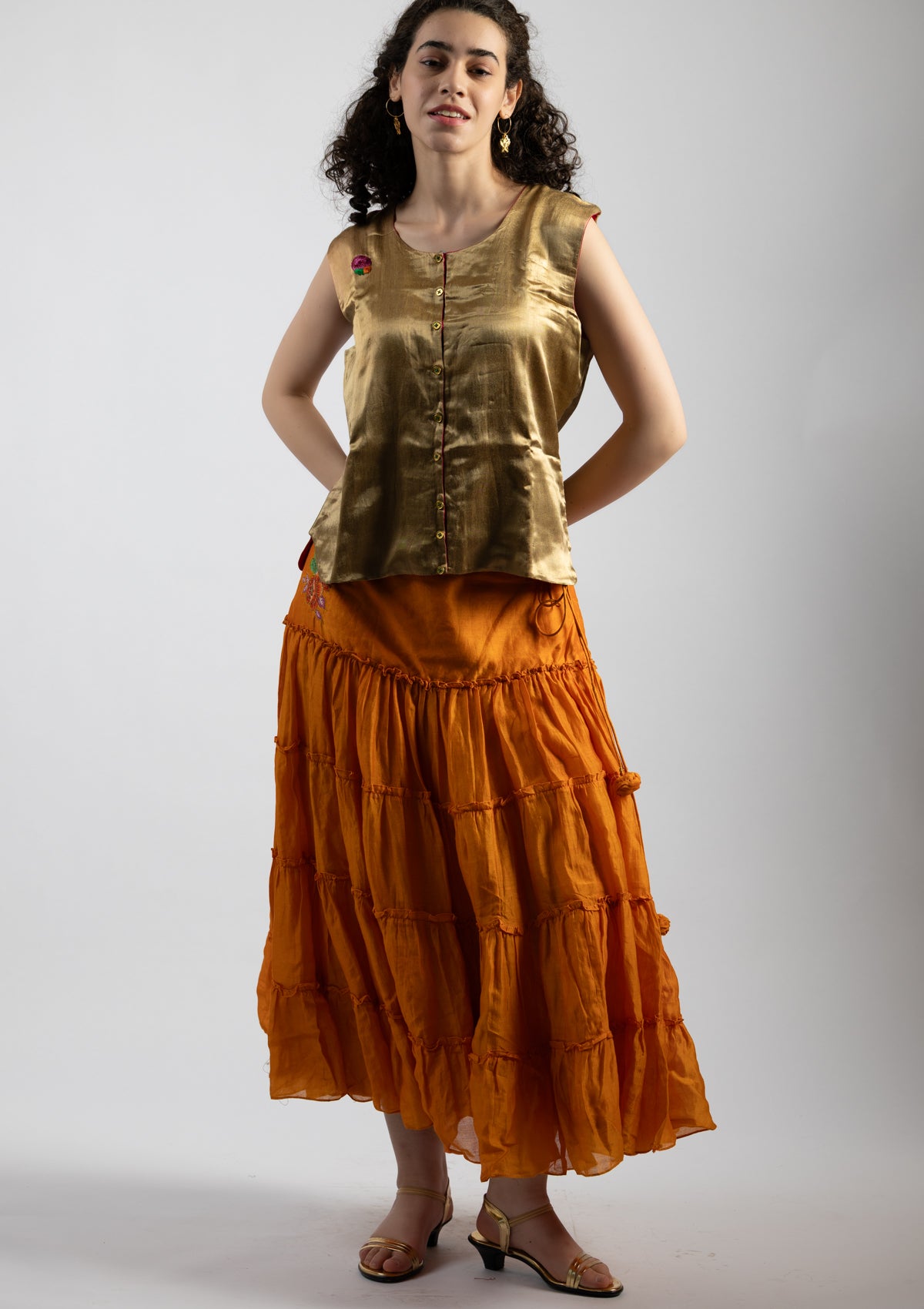 Rami Golden Mashru Jacket - Size Large