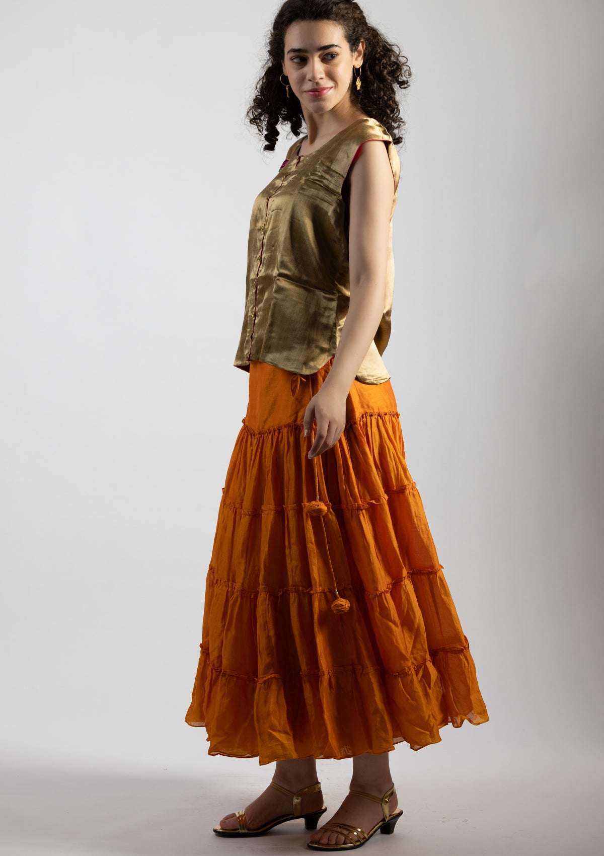 Rami Golden Mashru Jacket - Size Large