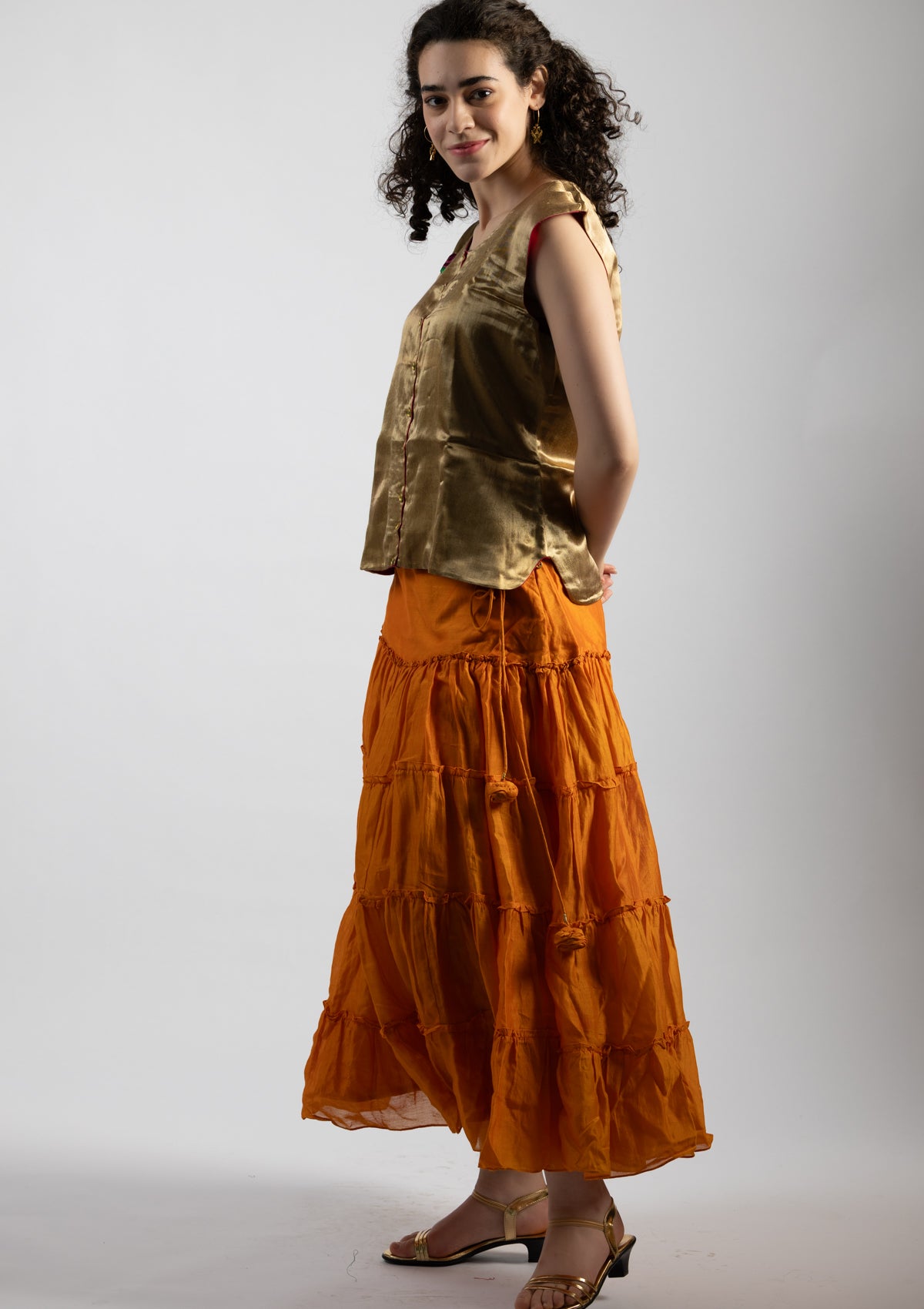 Rami Golden Mashru Jacket - Size Large