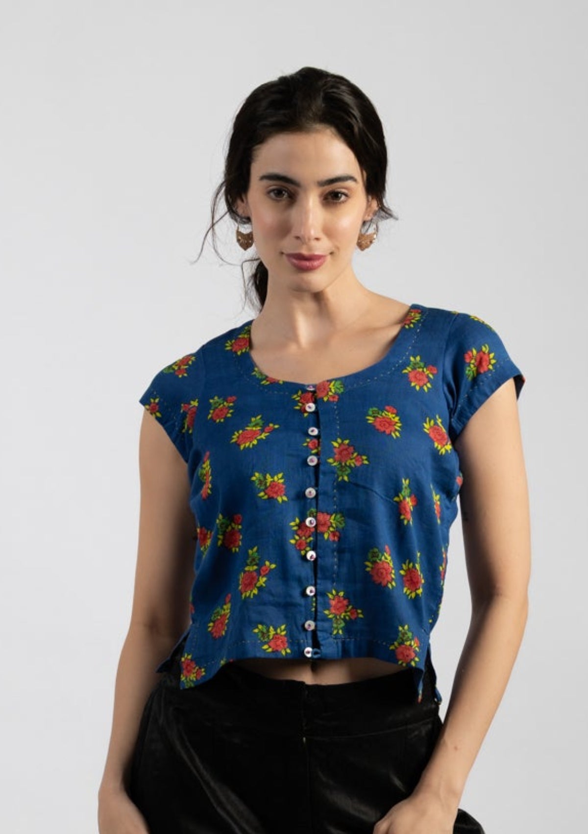 Bluze Printed Cotton Top - Size Medium