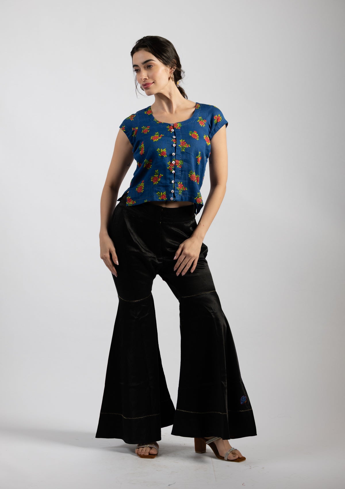 Bluze Printed Cotton Top - Size Medium