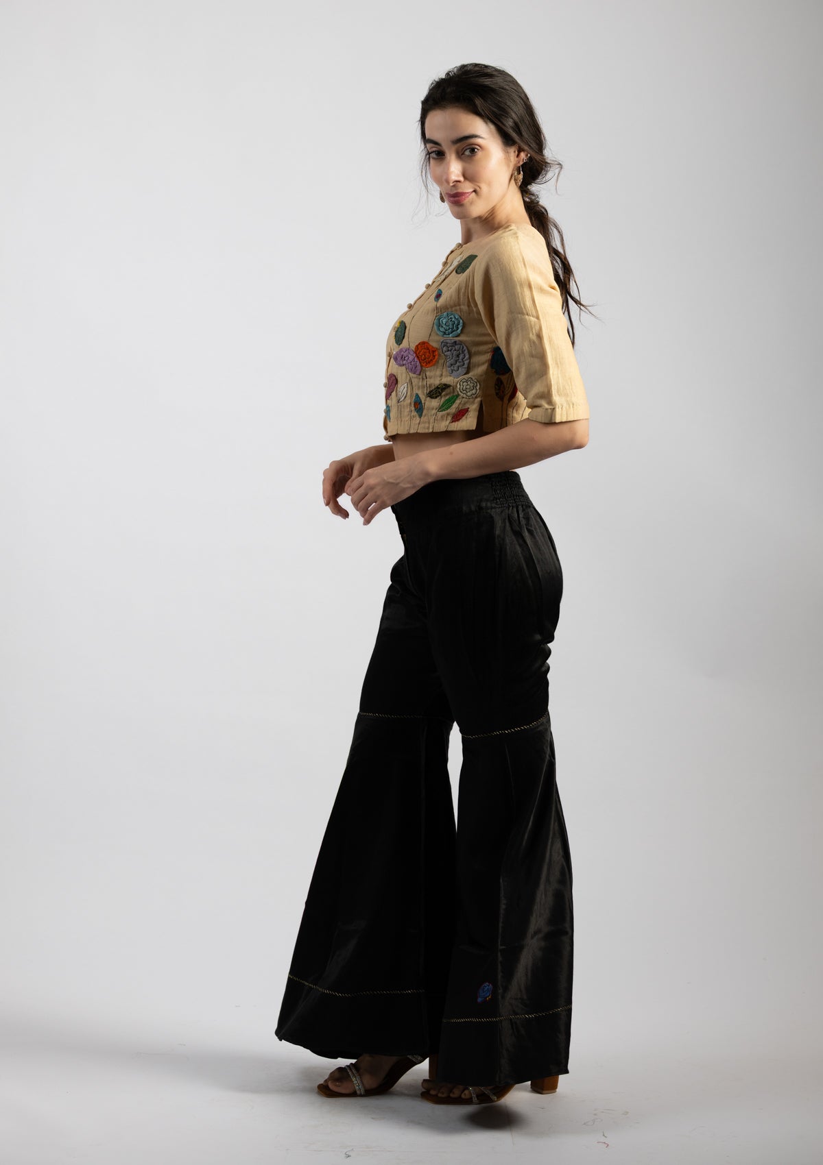 Parchment Chanderi Top - Size Extra Large