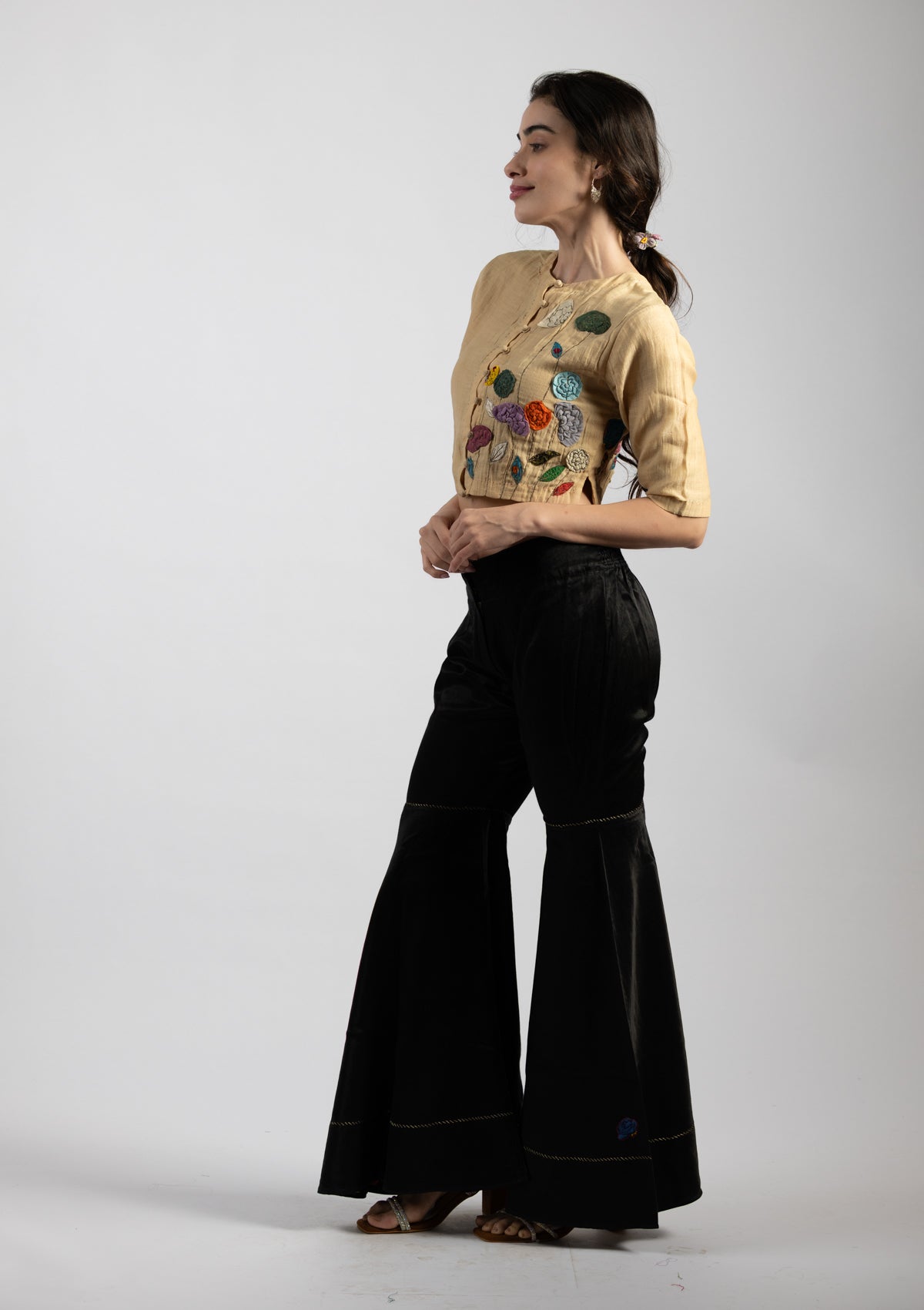 Parchment Chanderi Top - Size Extra Large