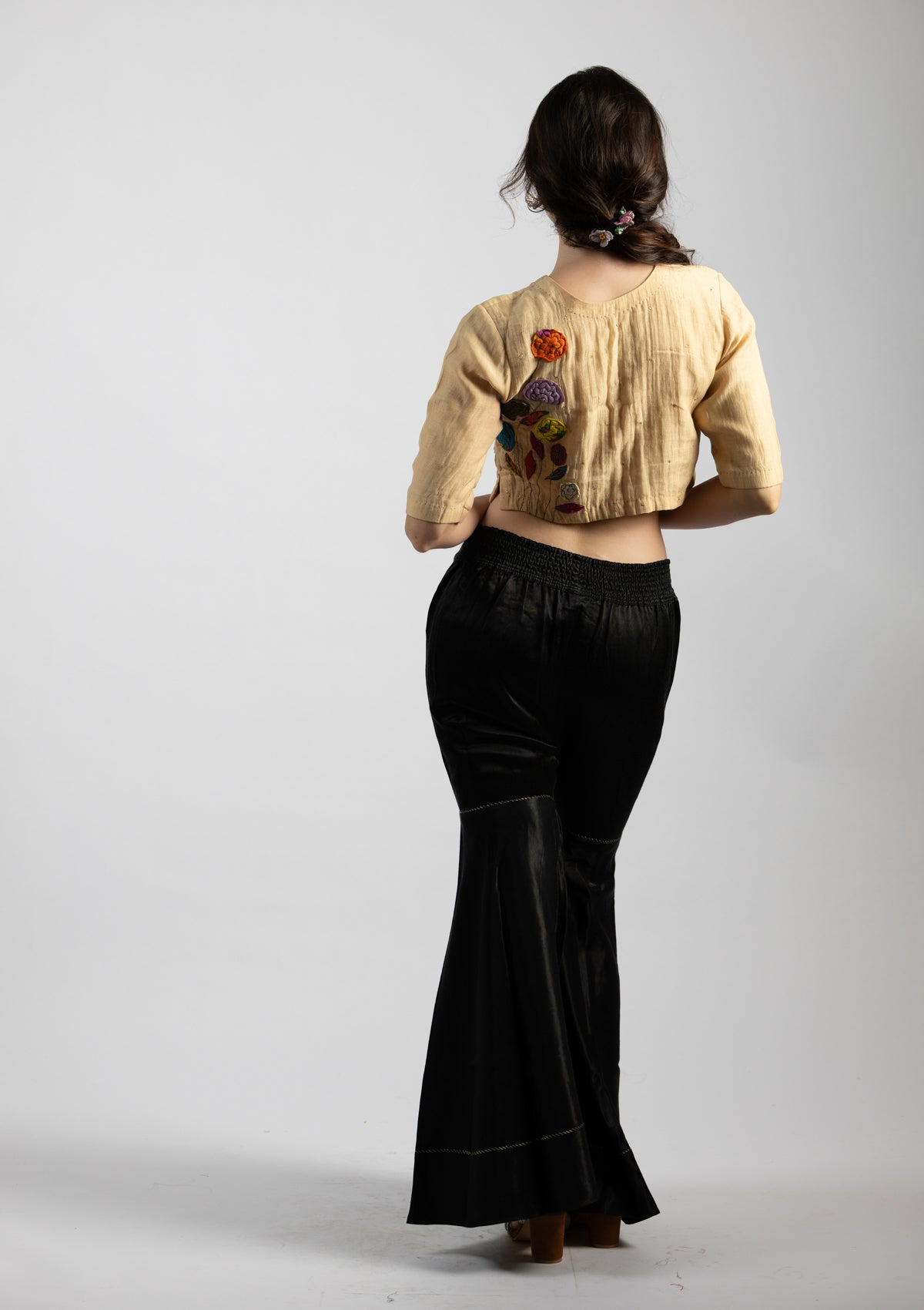 Parchment Chanderi Top - Size Extra Large