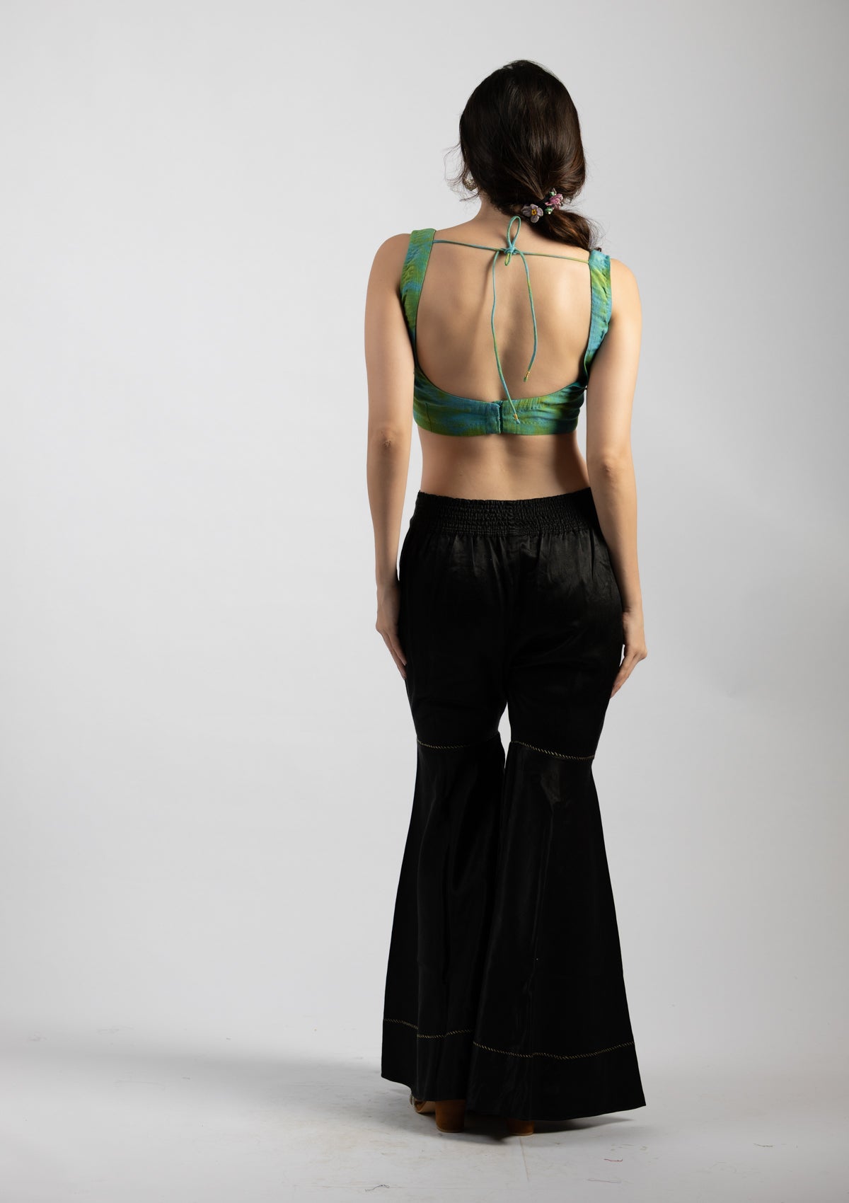 Teal Forest Chanderi Blouse - Size Small