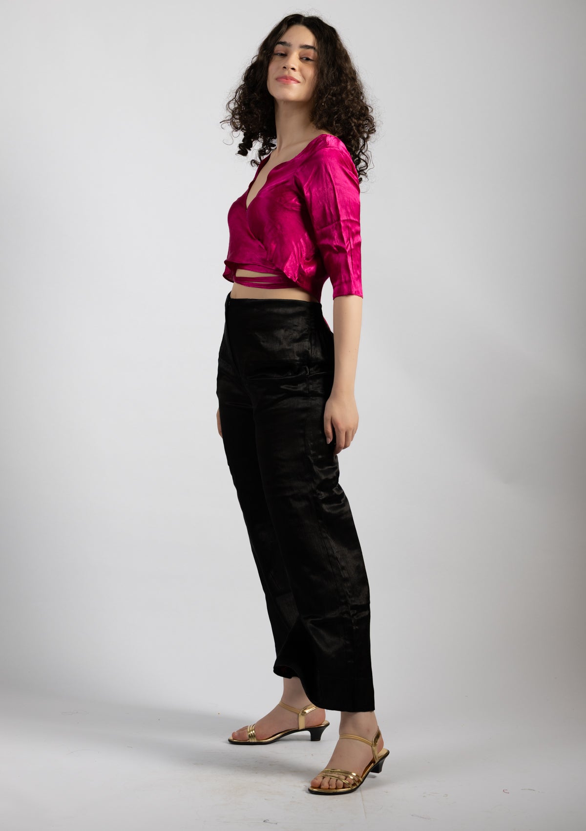 Pink Glam Mashru Top - Size Small