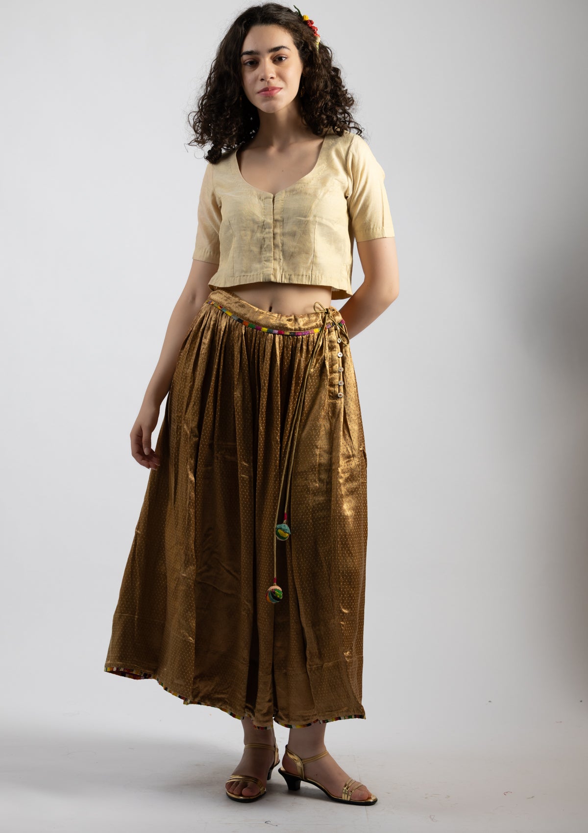 Ivory Chanderi Top - Size Small