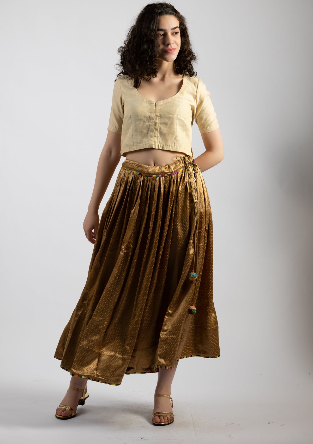 Ivory Chanderi Top - Size Small