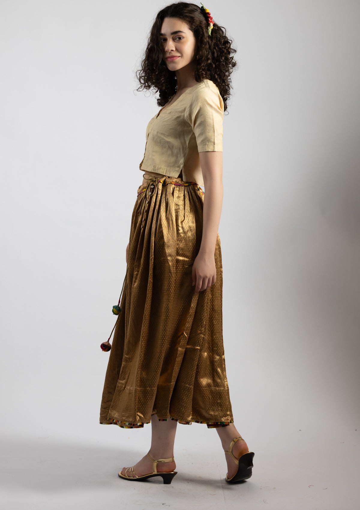 Ivory Chanderi Top - Size Small