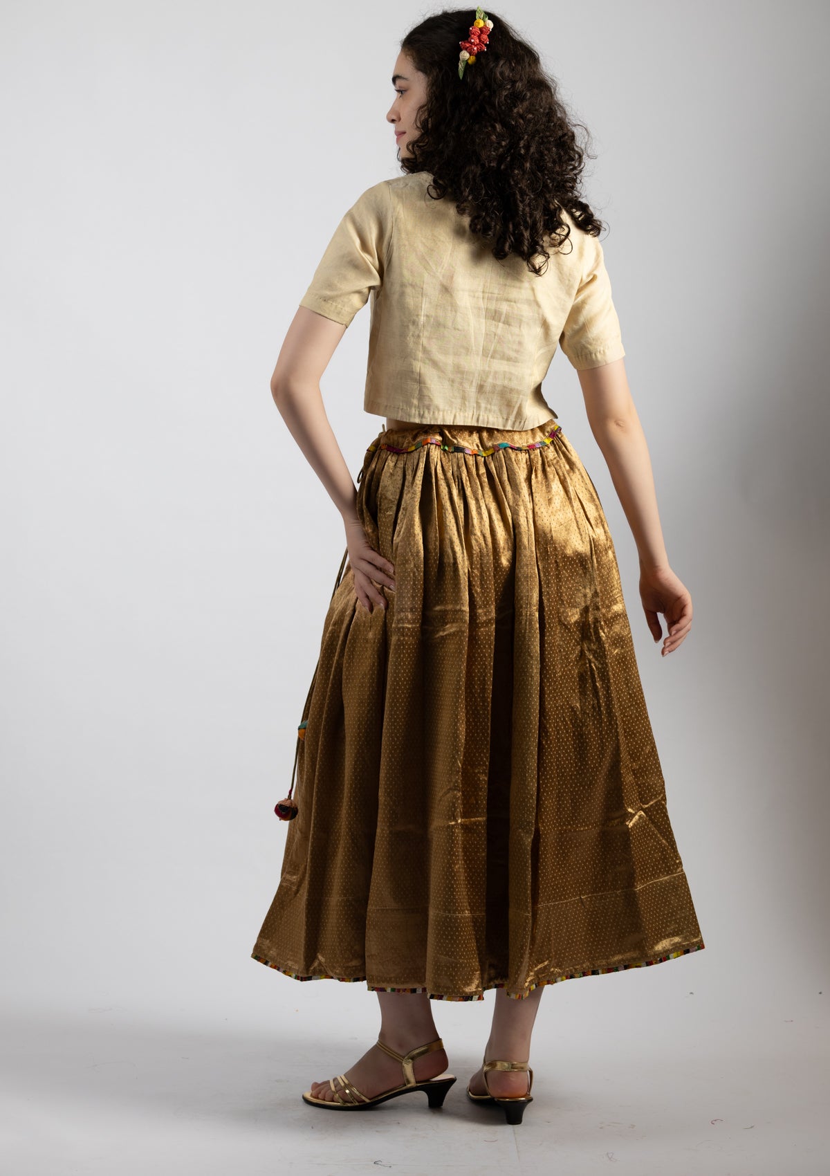 Ivory Chanderi Top - Size Small