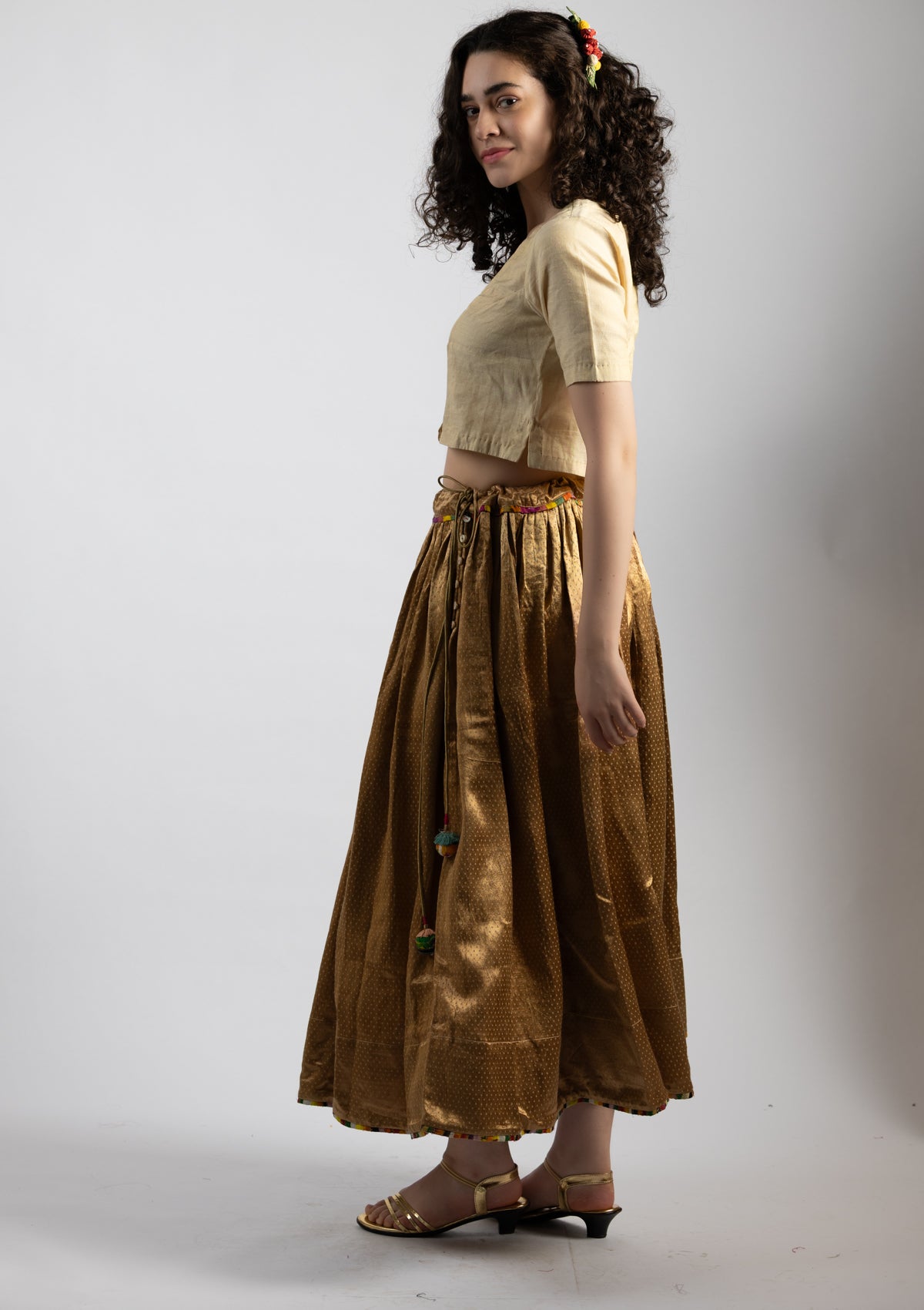 Ivory Chanderi Top - Size Small