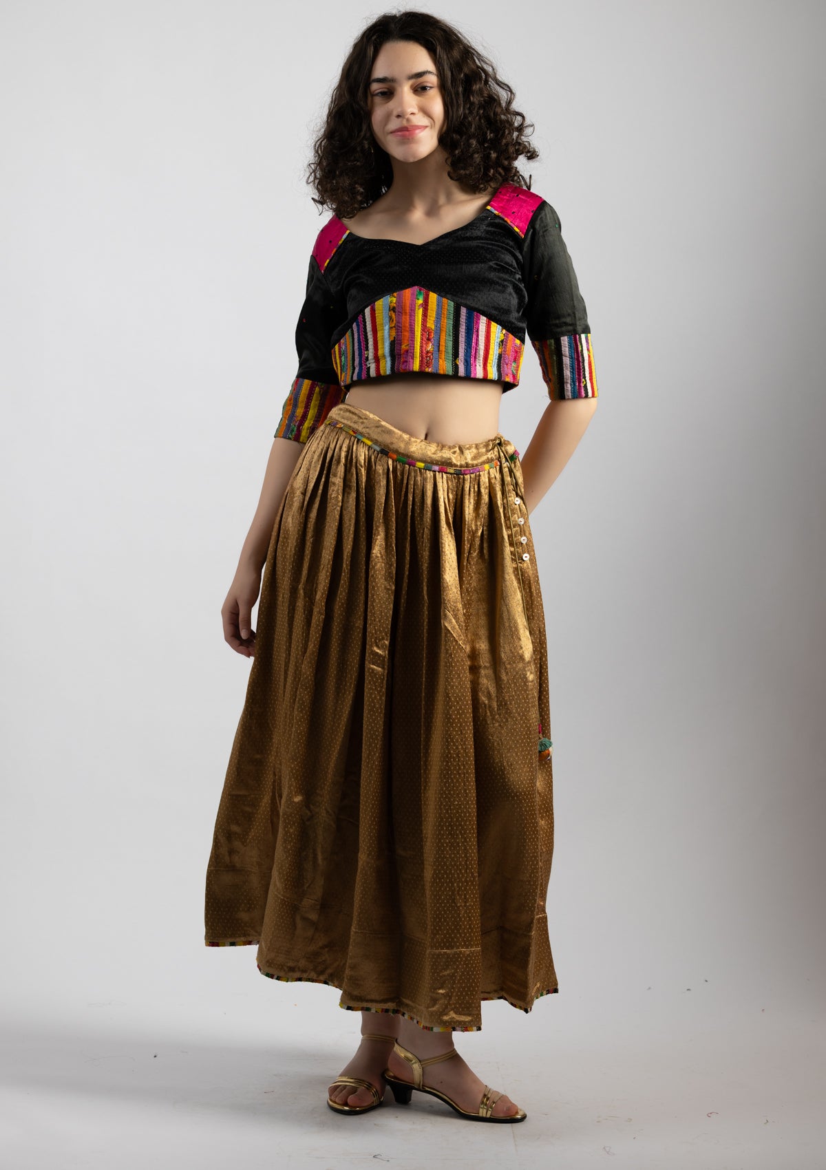 Colour Pop Mashru Top - Size Medium